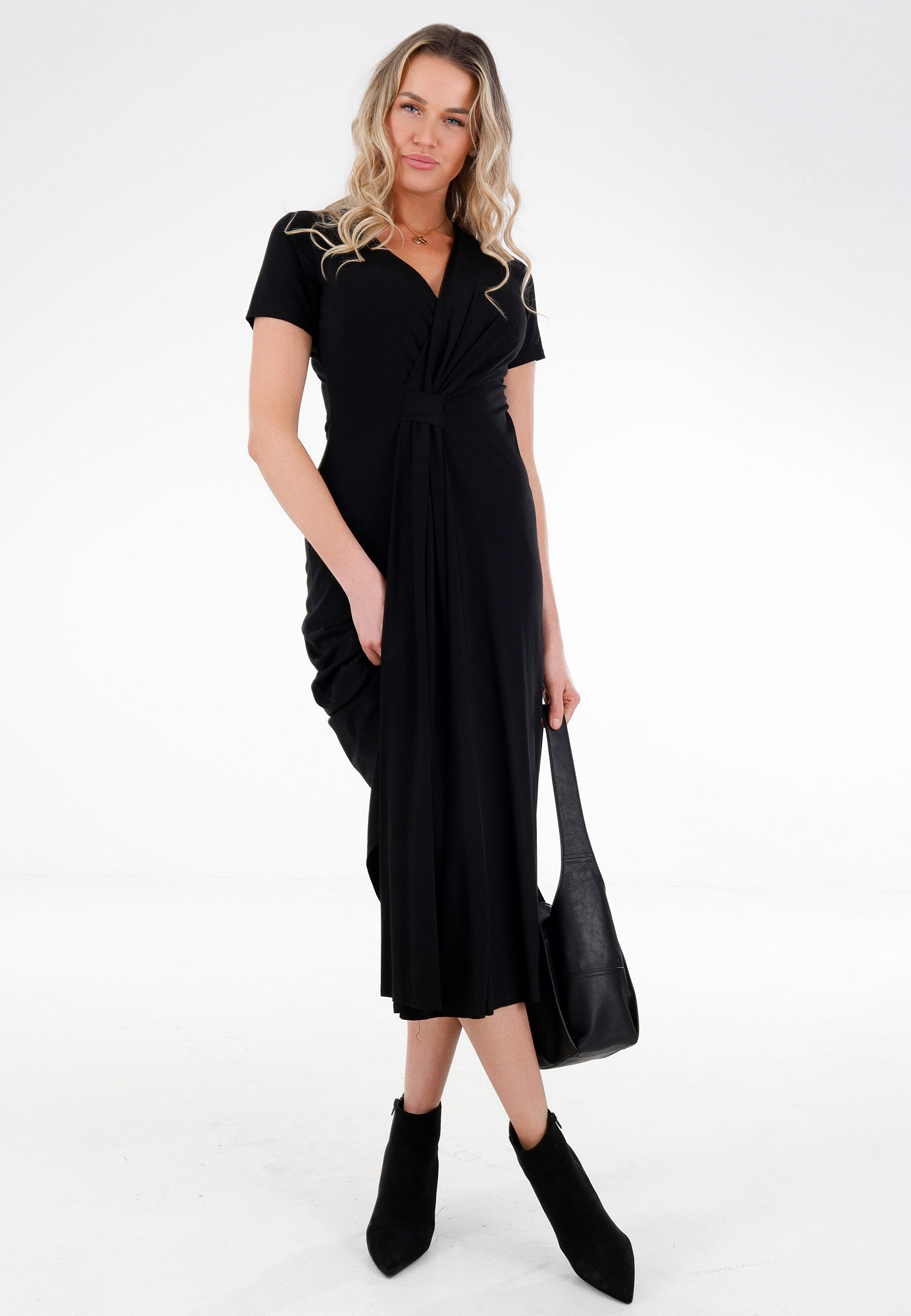 YC Fashion & Style Sommerkleid Femininer Look mit fließendem Fall in Unifar günstig online kaufen