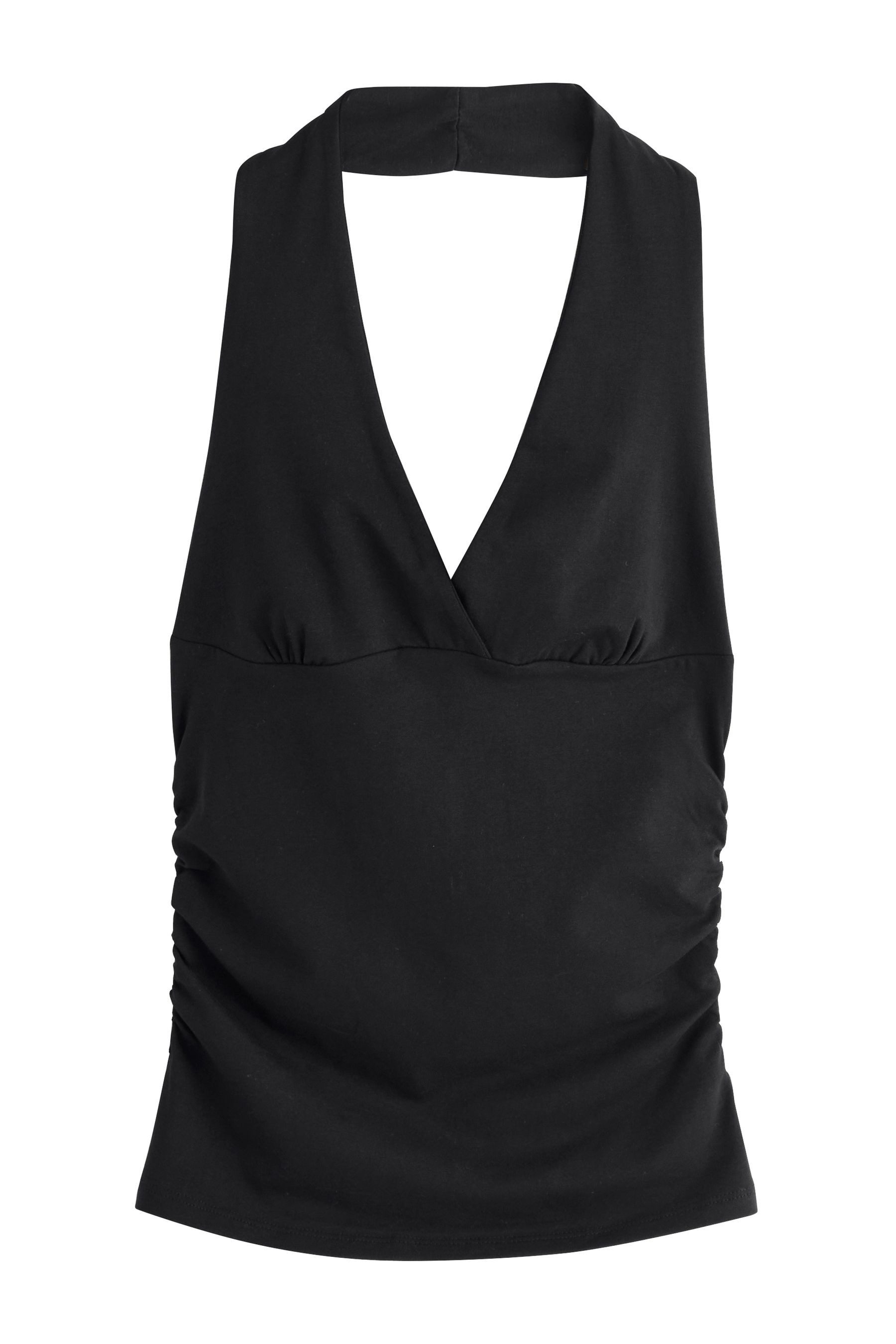 Next Trägertop Ärmelloses Neckholder-Oberteil mit Raffung (1-tlg)
