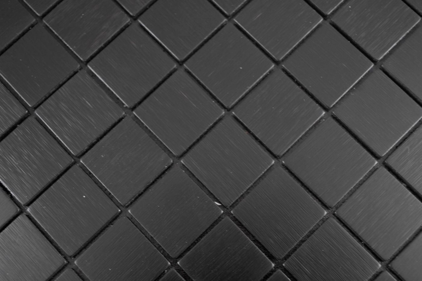 Thumbnail - Mosani Mosaikfliesen selbstklebende Mosaik Metall Alu schwarz anthrazit matt gebürstet