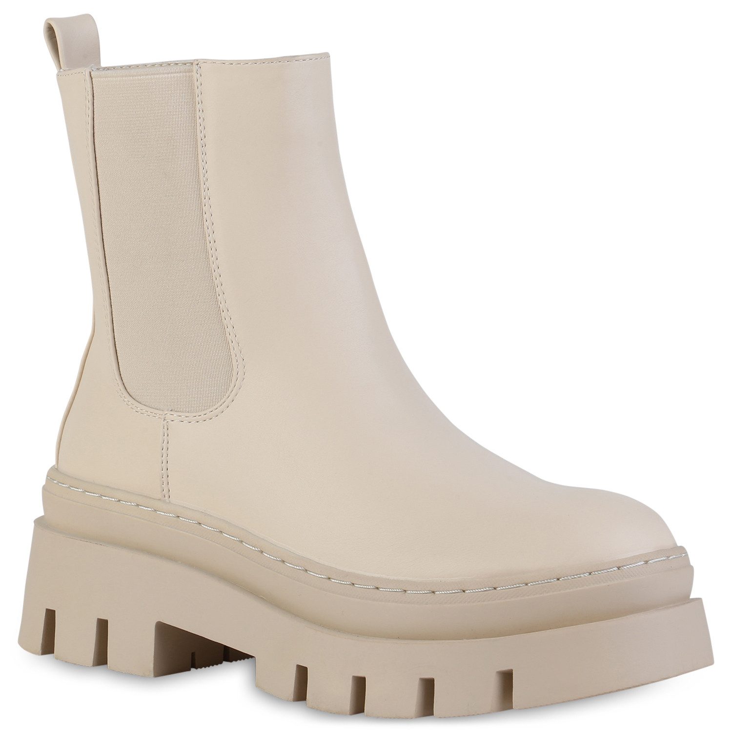 VAN HILL 839451 Plateaustiefelette Natalie Damen Plateau Stiefeletten Trendy Boots mit Profilsohle