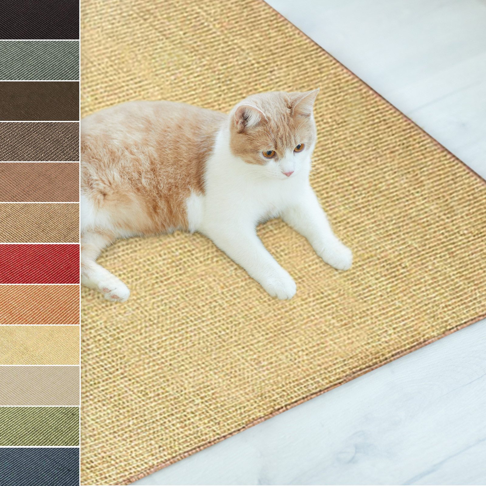 Kratzbrett Sisal-Kratzteppich für Katzen, 10 Farben & 3 Größen, zum Kratzen
