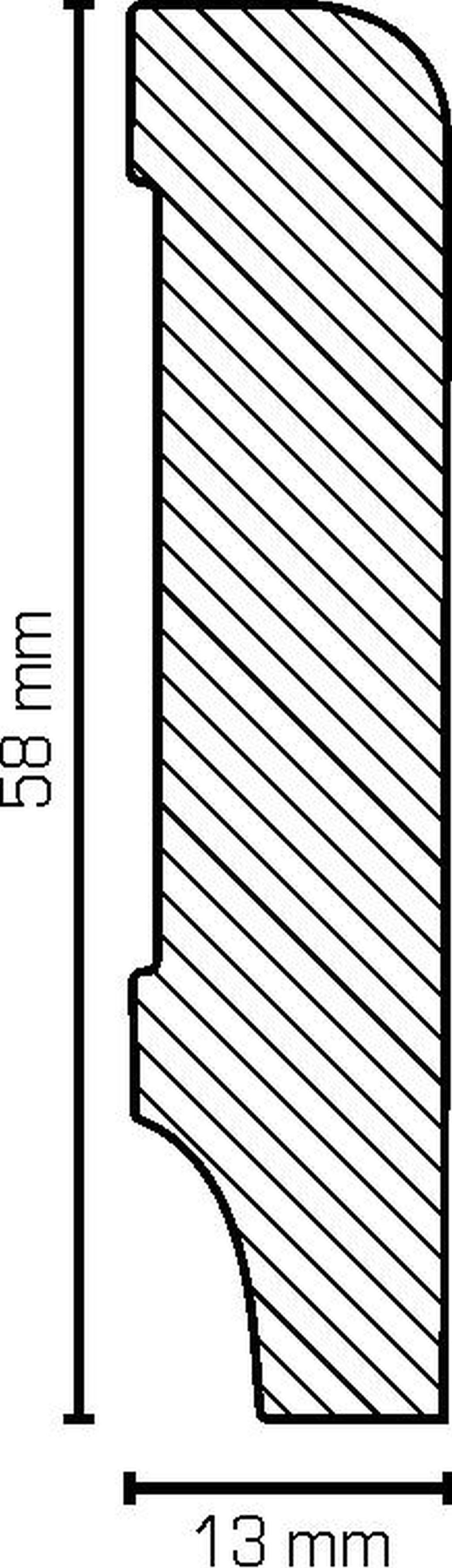 Südbrock Sockelleiste Sockelleiste weiß MDF 13 x 58 mm Foliert RAL 9016 Fußleiste, L: 250 cm, H: 5.8 cm, 1-St.