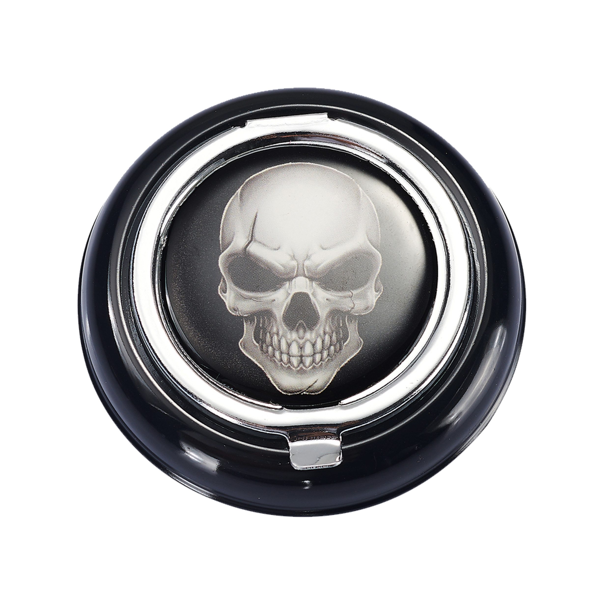 CHAMP Aschenbecher Taschen ASCHENBECHER Ø6,7cm Schädel Skul mit Deckel 21 (Motiv-3)