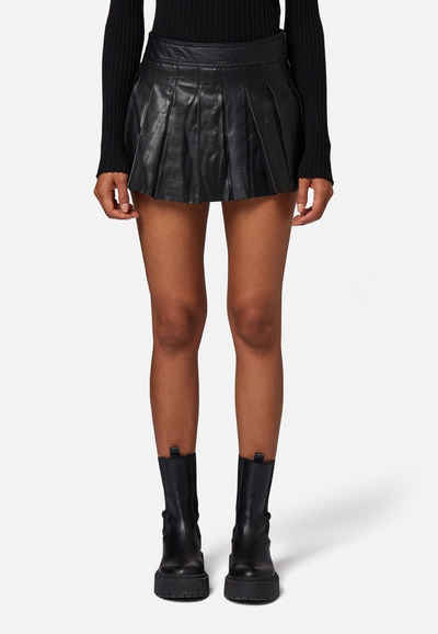 RICANO Lederrock Pleated Skirt hochwertiges Lammleder