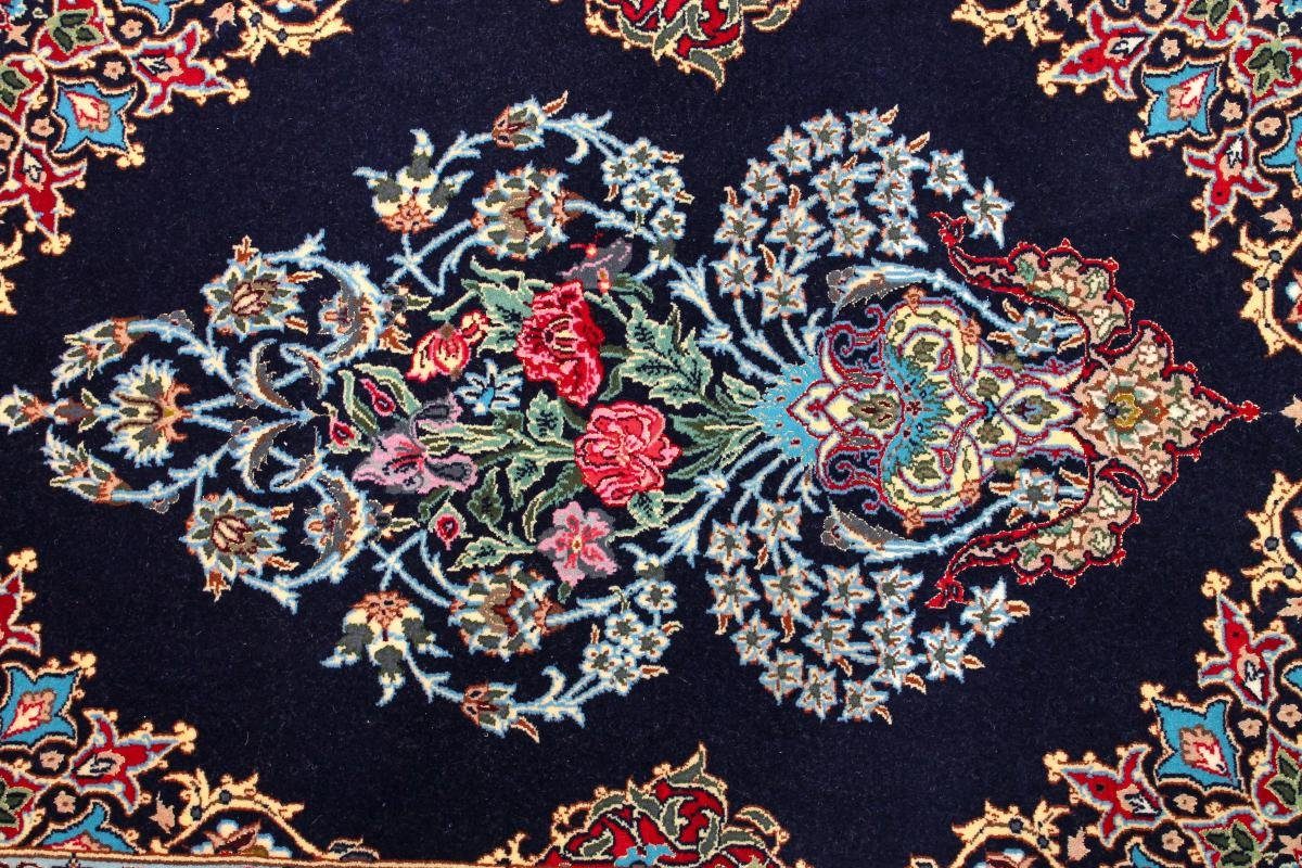 rechteckig, Seidenkette Höhe: 6 81x199 mm Orientteppich, Handgeknüpfter Orientteppich Nain Isfahan Trading,
