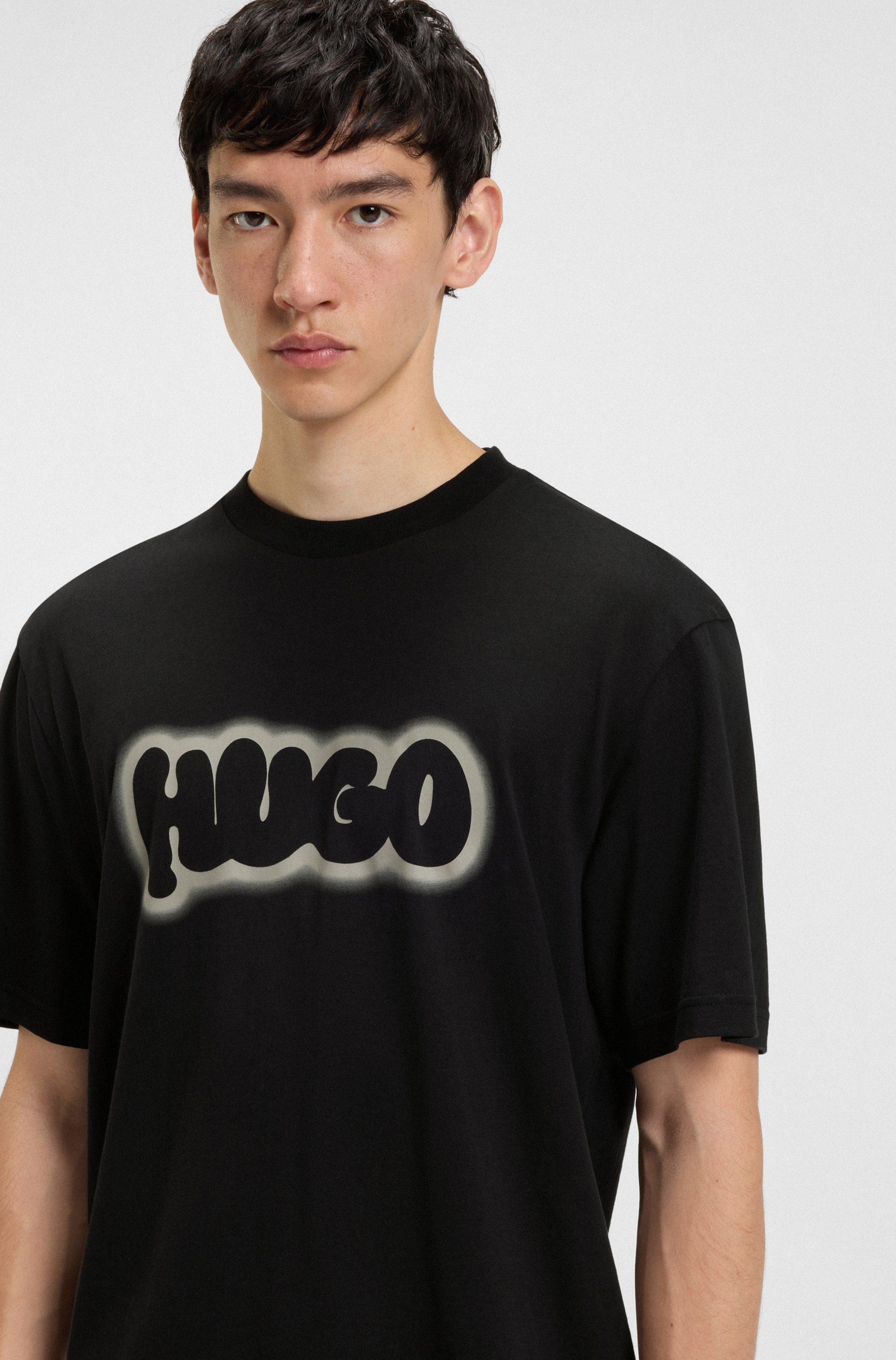 HUGO Blue T-Shirt Nulibax Rundhalsausschnitt, regular fit, Logoprint günstig online kaufen