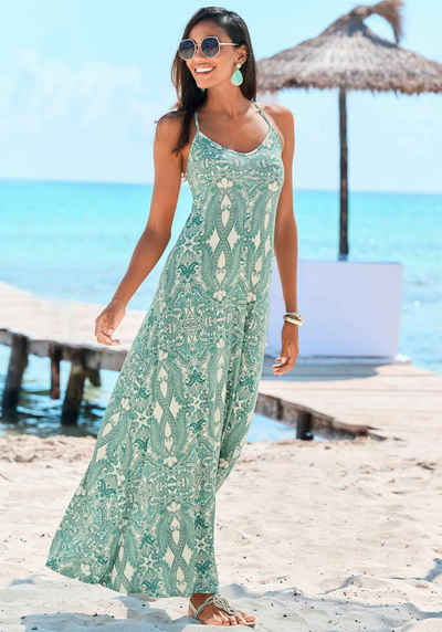 LASCANA Maxikleid mit Alloverdruck, Sommerkleid in lockerer Passform, Strandkleid