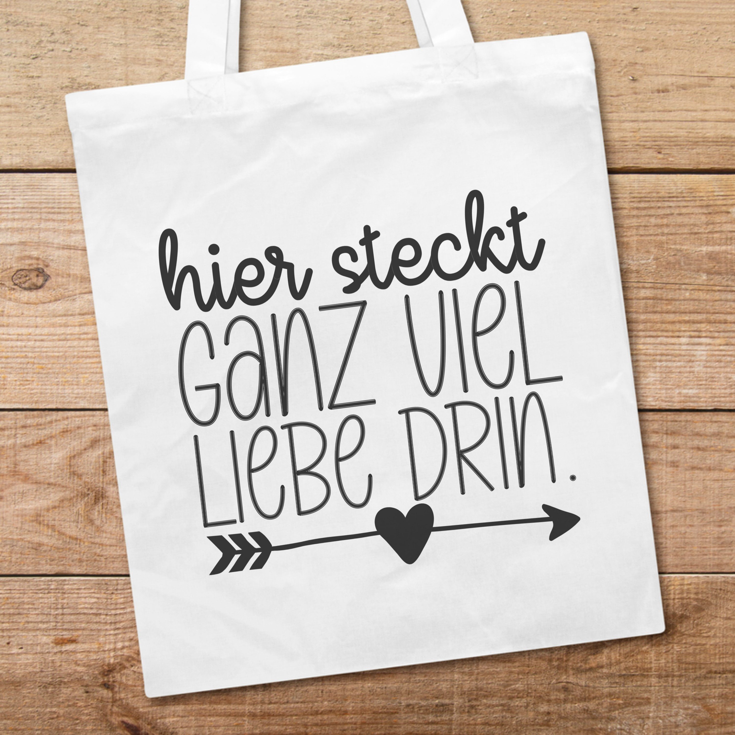 PhotoFancy Tragetasche mit Spruch 'Ganz viel Liebe' - Stoffbeutel, mit lustigem Spruch