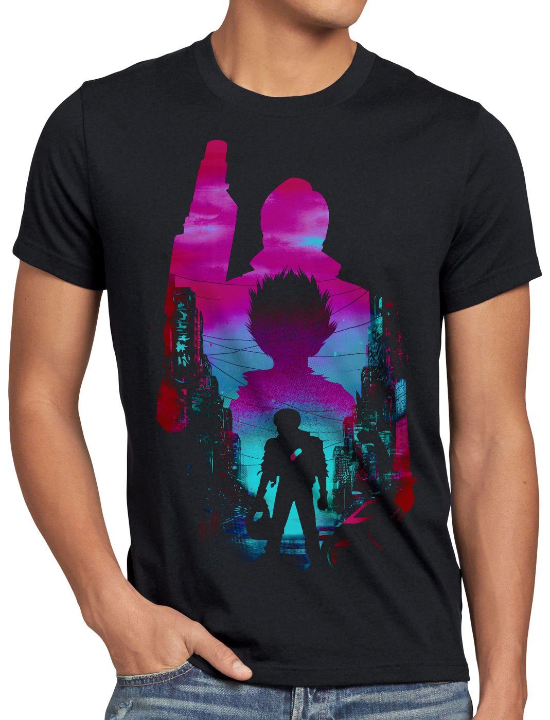 style3 Print-Shirt Herren T-Shirt Neo Tokyo Cityscape anime manga tokio