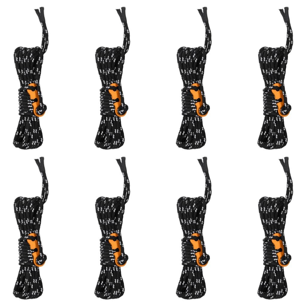 vidaXL Zeltleinen mit Seilspannern 8 Stk. Reflektierend 4 m 4 mm Abspannleine (1-tlg)