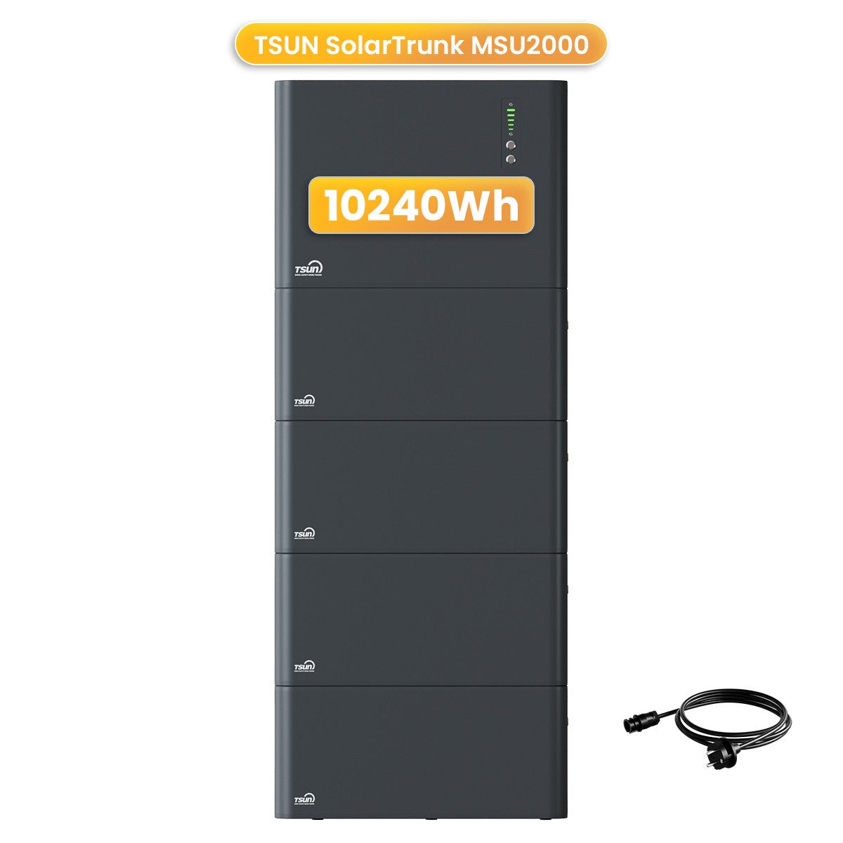 Tsun Balkonkraftwerk TSUN SolarTrunk MSU2000, 2048 Wh All-in-One Speicher mit Zusatzakku, (2000 W Backup-Modus), Integrierter Hybrid Mikrowechselrichter