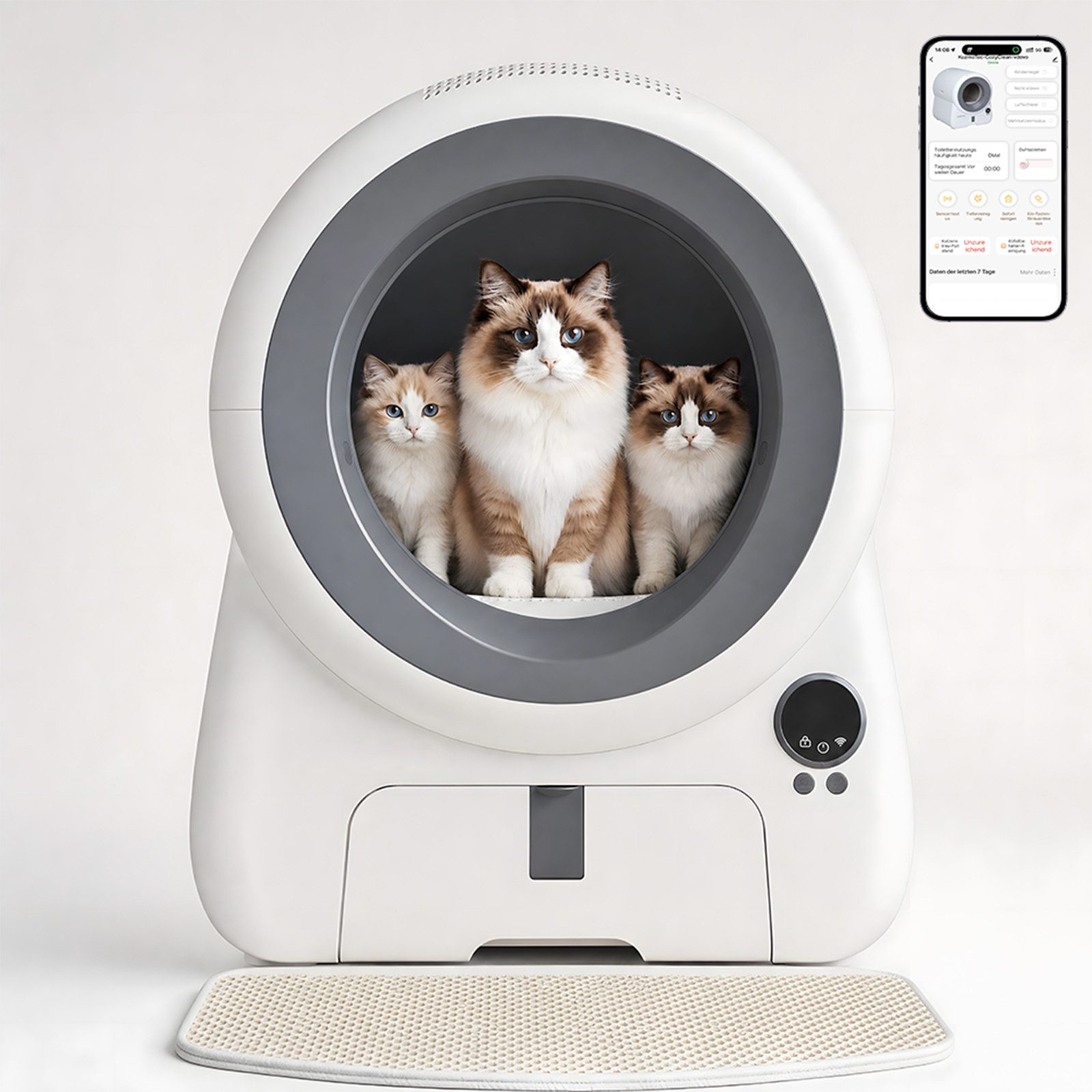 HOMALL Katzentoilette 100L katzenklo selbstreinigend,Luftschleier-Desodorierung, Geruchsblockierendes Luftvorhang-System,5-fach Schutz