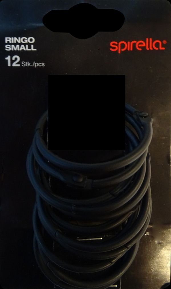 spirella Duschvorhangstange SET KRETA + RINGO SMALL, ausziehbar, geklemmt, zum Einspannen, Komplett Set Duschvorhangstange + 12 Stk. Ringe, stufenlos verstellbare Teleskopstange zum Einspannen - kein Bohren - kratzfestes Aluminium, Ø 21 mm, Verstellbereich 75 - 125 cm, inkl. 12 Stk. Duschvorhangringe Ø 4 cm, schwarz matt