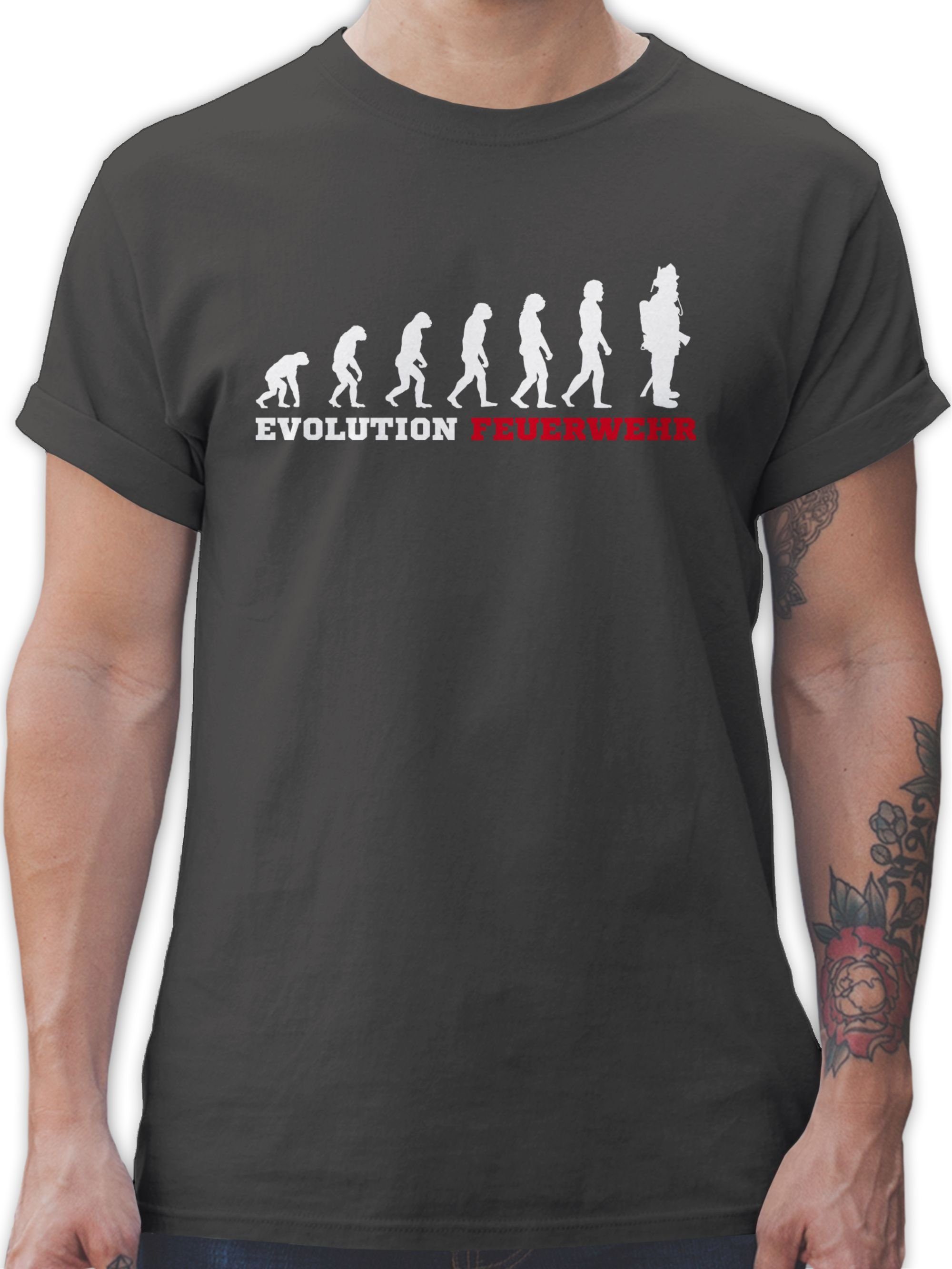 Shirtracer T-Shirt Evolution Feuerwehr Feuerwehr 03 Dunkelgrau