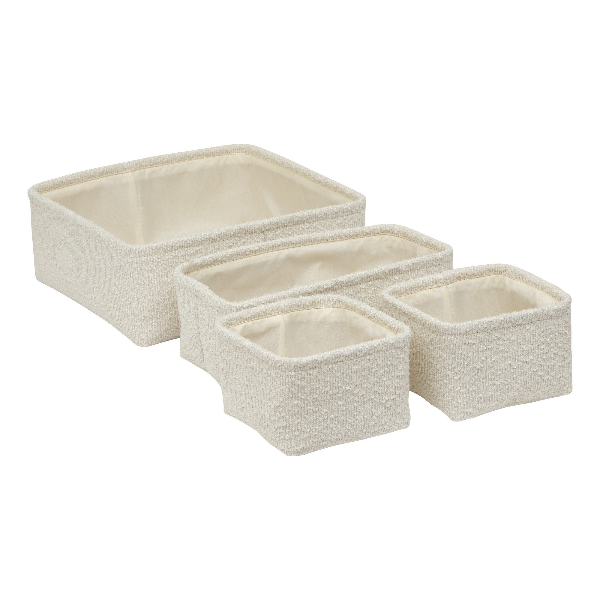 5five Simply Smart Aufbewahrungsbox Set von 4 Textil-Körben BOUCLETTE, 15,5 x 15,5 x 11 cm