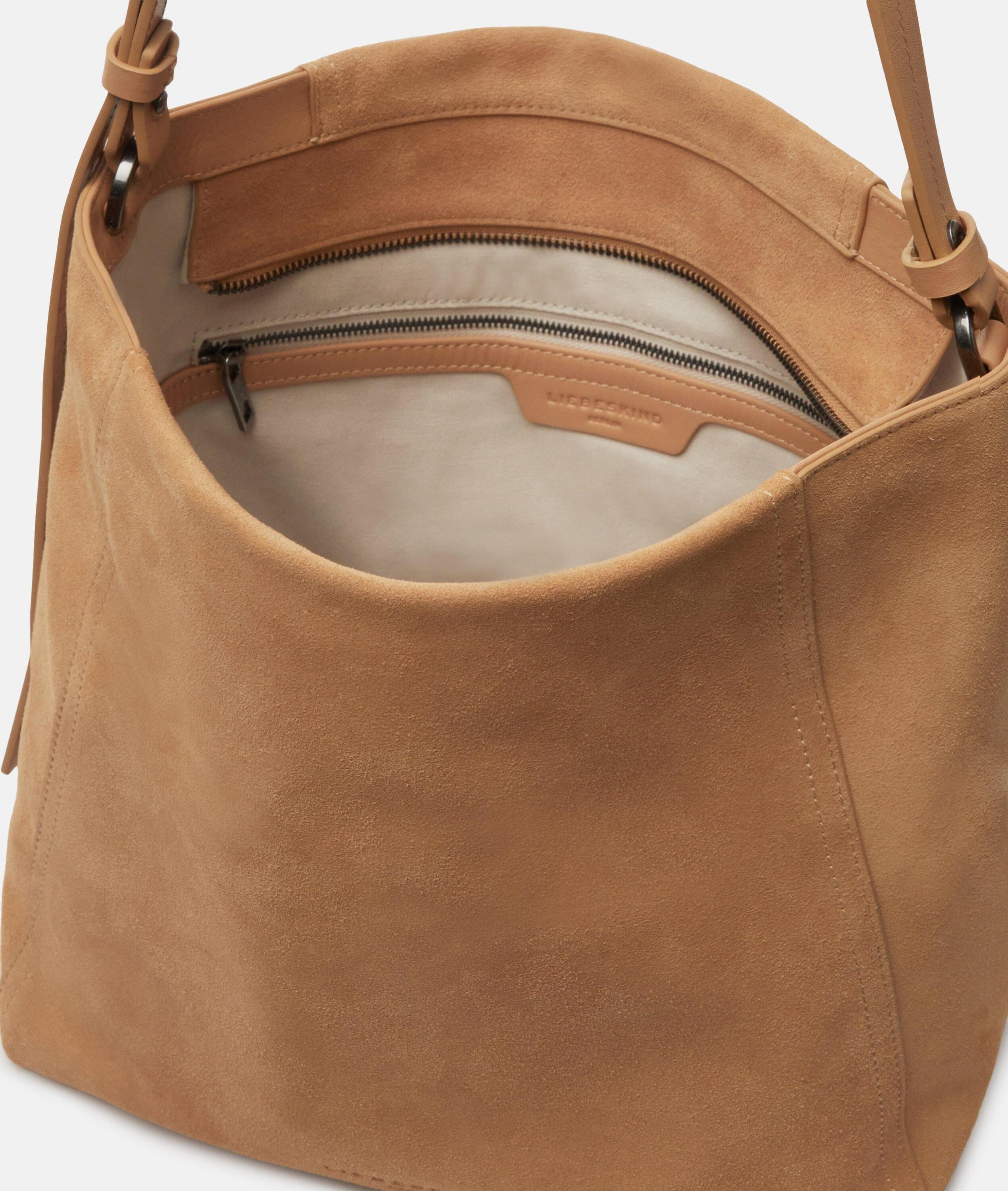 Liebeskind Berlin Schultertasche Chudy Hobo M, Geräumige Hobo-Bag aus Veloursleder
