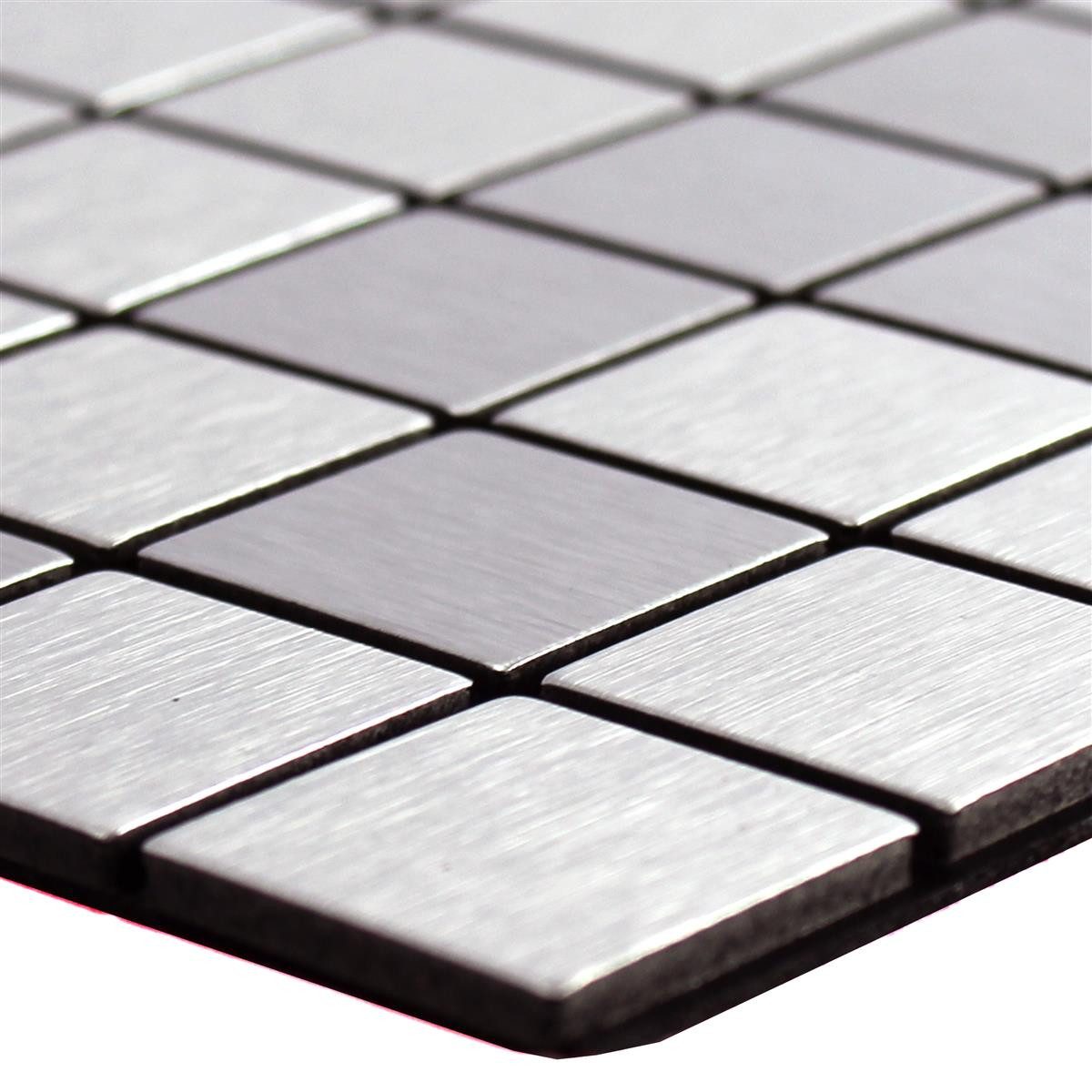 Mosafil Mosaikfliesen Aluminium Metall Mosaikfliesen Wygon Selbstklebend 25 mm, Metall-Aluminium 29.000x29.000, silber
