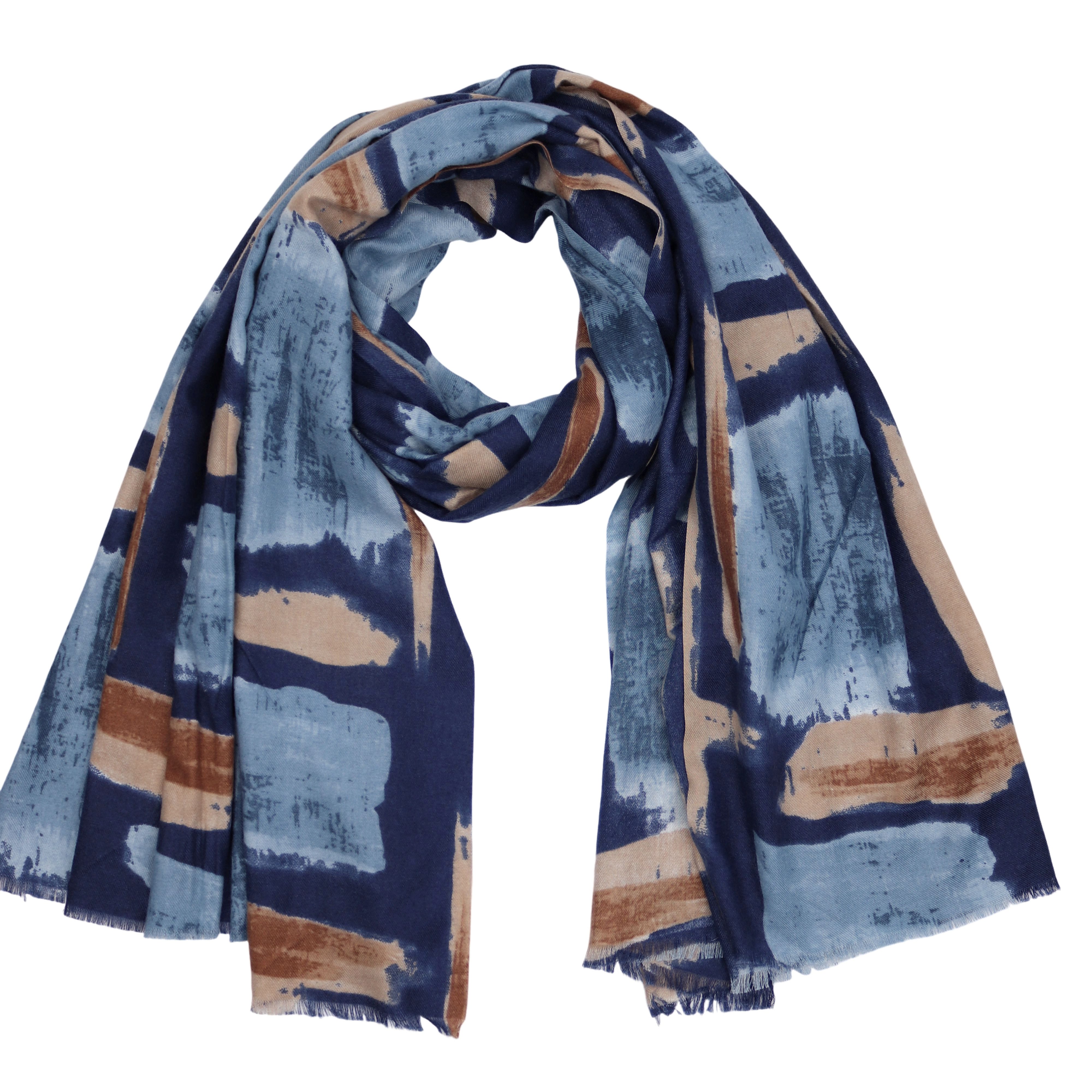 MIRROSI Modeschal weicher und warmer Schal Abstrakt mit Fransen, 90x180cm, (Neue Kollektion Herbst/Winter 2025; ca. 185 Gramm), Damen Halstuch ideal für Herbst und Winter