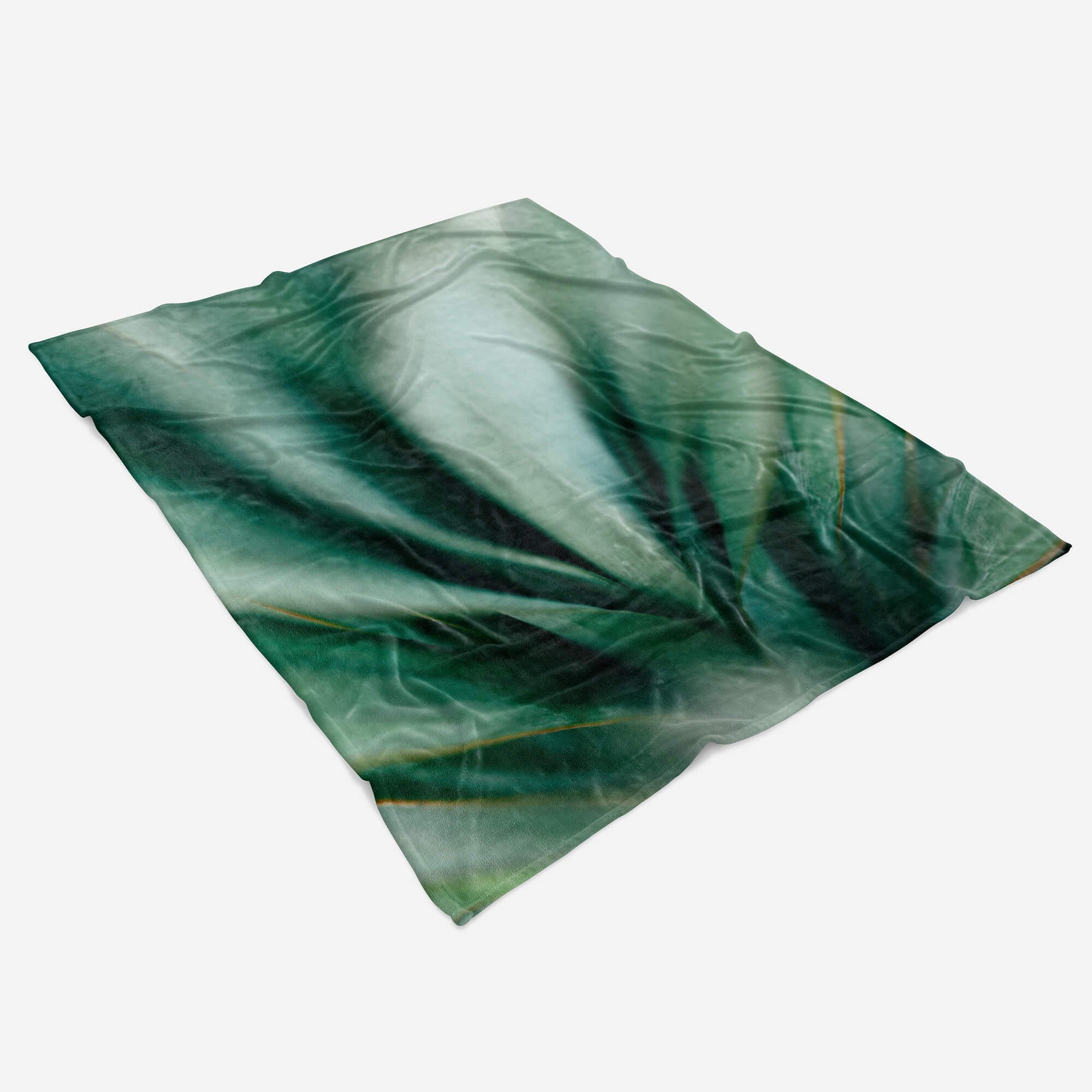 Art (1-St), Baumwolle-Polyester-Mix Pflanze Sinus mit Strandhandtuch Fotomotiv Kuns, Grüne Saunatuch Handtücher Handtuch Kuscheldecke Handtuch