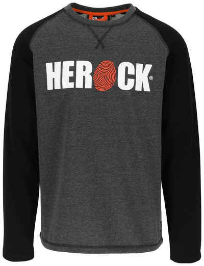 Herock Langarmshirt ROLES Sweater T-Shirt/Sweater, Rundhals, mit Herock®-Aufdruck, 2-Farbig Schwarz/Grau