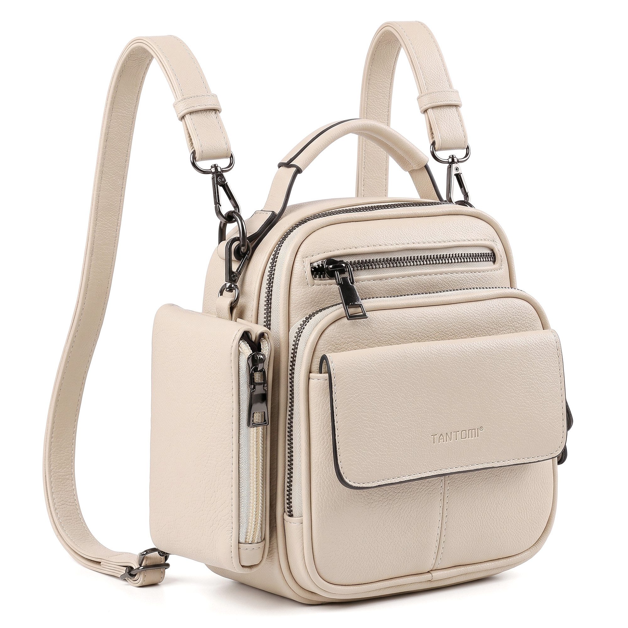 TANTOMI Cityrucksack Kleiner Rucksack Damen Klein Cityrucksack Handtasche 2 in 1, Mini Backpack Women Elegant Casual Daypack