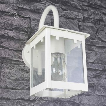 Licht-Erlebnisse Außen-Wandleuchte CREME, ohne Leuchtmittel, AußenWandlampe Creme robust Metall Garten Terrasse Lampe