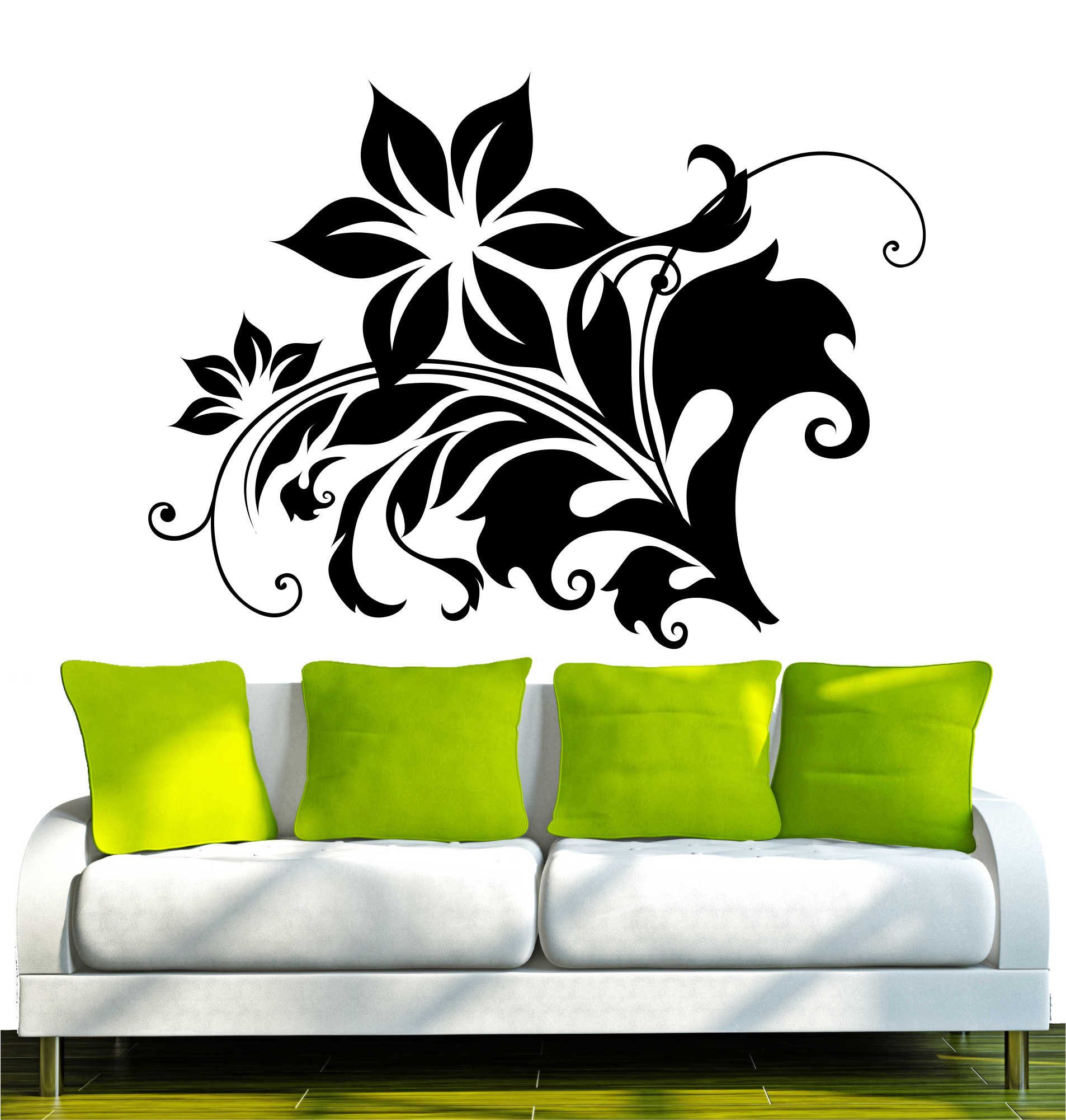 INDIGOS UG Wandtattoo Wandtattoo - Wandaufkleber - w312 Blume Rose Ranke Baum Pflanze