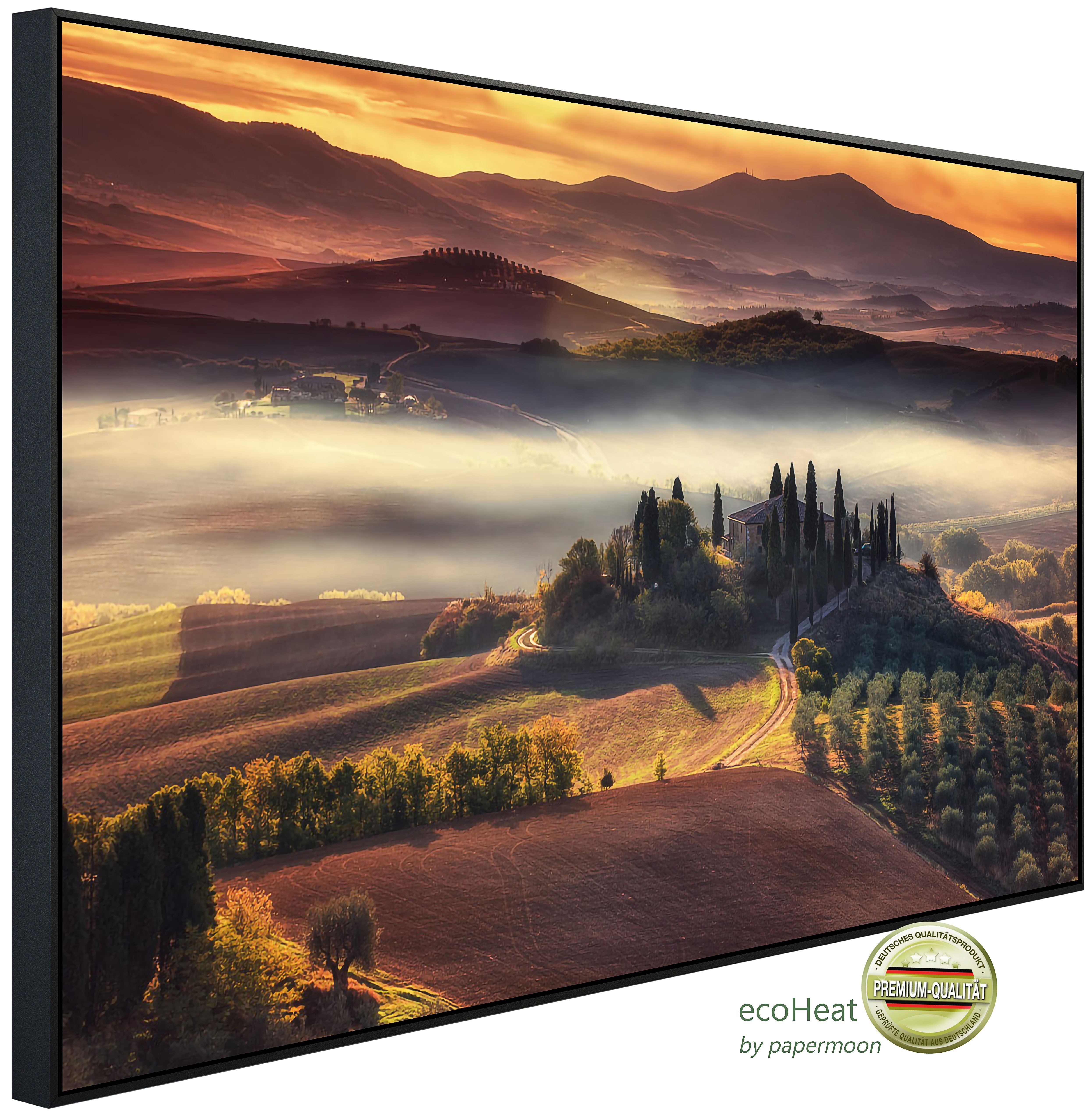 Papermoon Infrarotheizung INFRAROT-BILD-HEIZUNG, Landschaft mit Feldern, TÜV-Rheinland/GS zertifiziert, angenehme Strahlungswärme