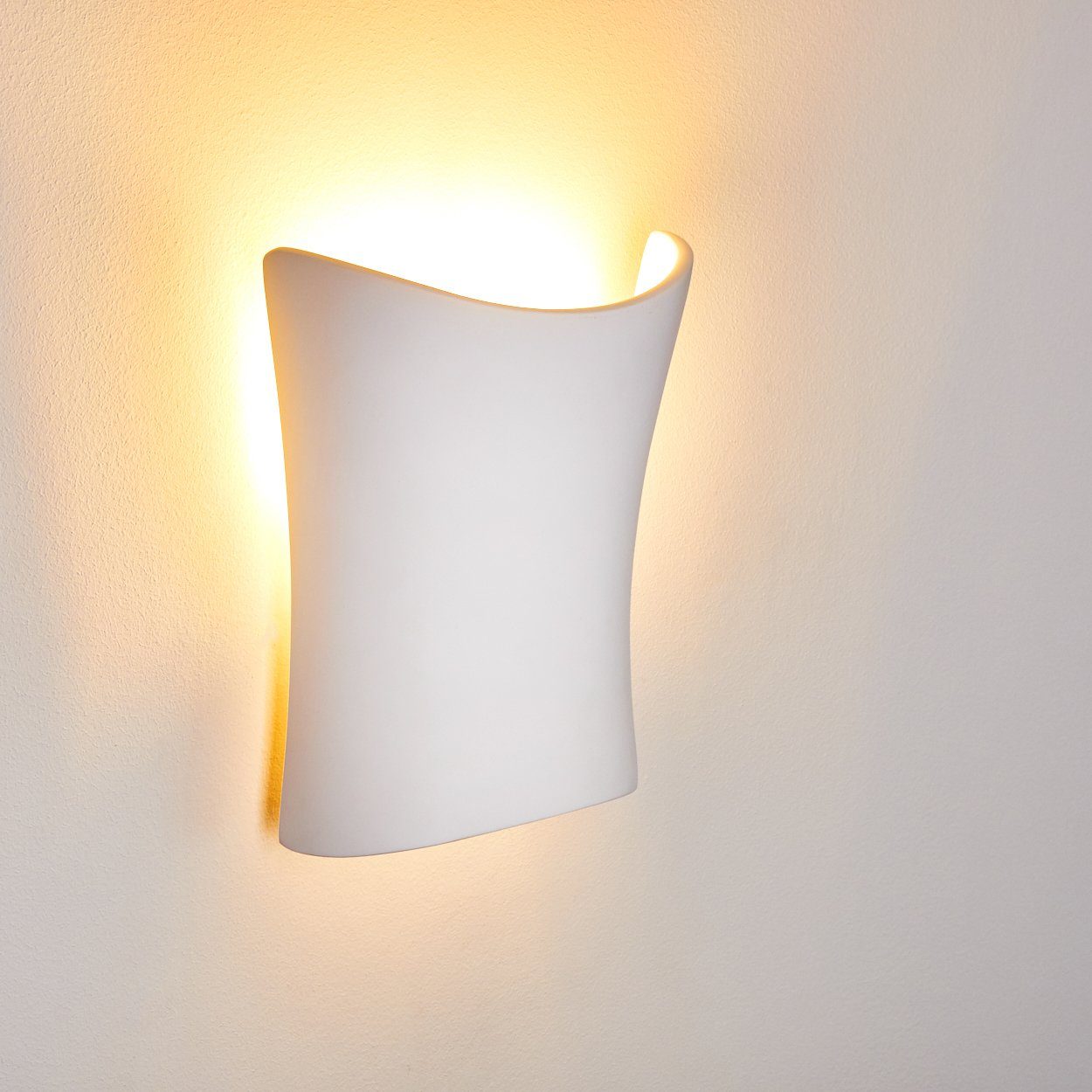 hofstein Wandleuchte & Up aus bemalbar Down-Effekt, Weiß, Wandlampe E14, in Leuchtmittel, ohne »Rosate« Keramik mit handelsüblichen mit Farben