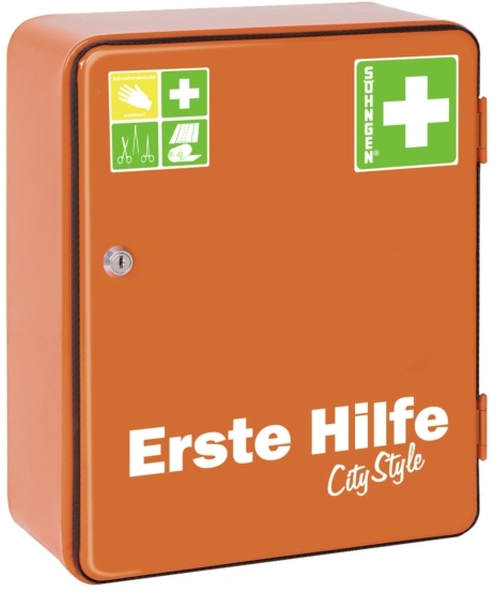 Söhngen Erste-Hilfe-Set Verbandschrank Heidelberg City Style orange gefüllt