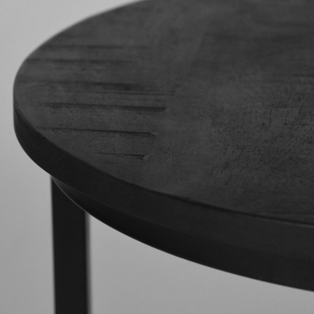 Mangoholz in Beistelltisch Ken 2er-Set aus Schwarz 450x500mm, RINGO-Living Couchtisch Möbel