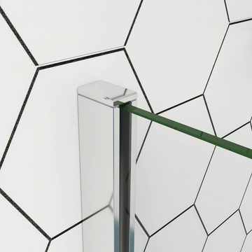 duschspa Duschwand ESG Glastrennwand mit Flipper-Panel Duschwand mit Milchstreifen, Einscheibensicherheitsglas, Sicherheitsglas, (Set), Glas