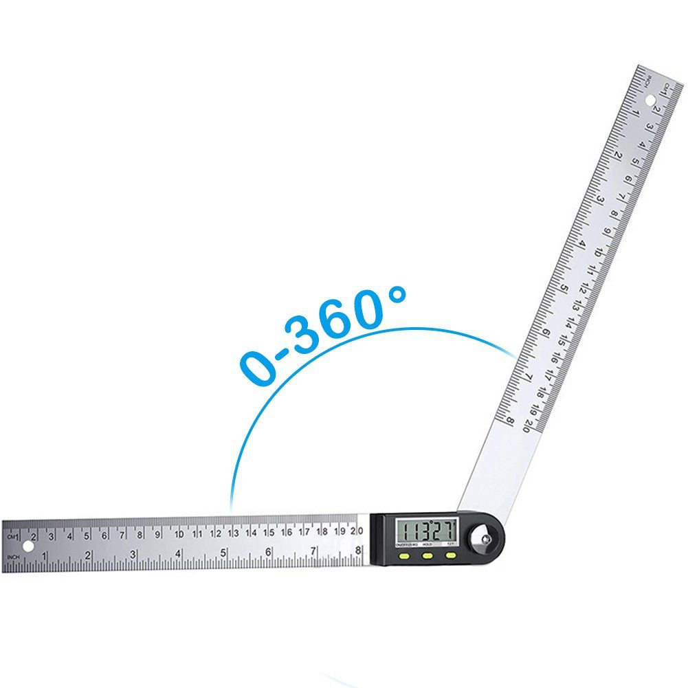 Winkelmesser 0-360° digital mit Schiene