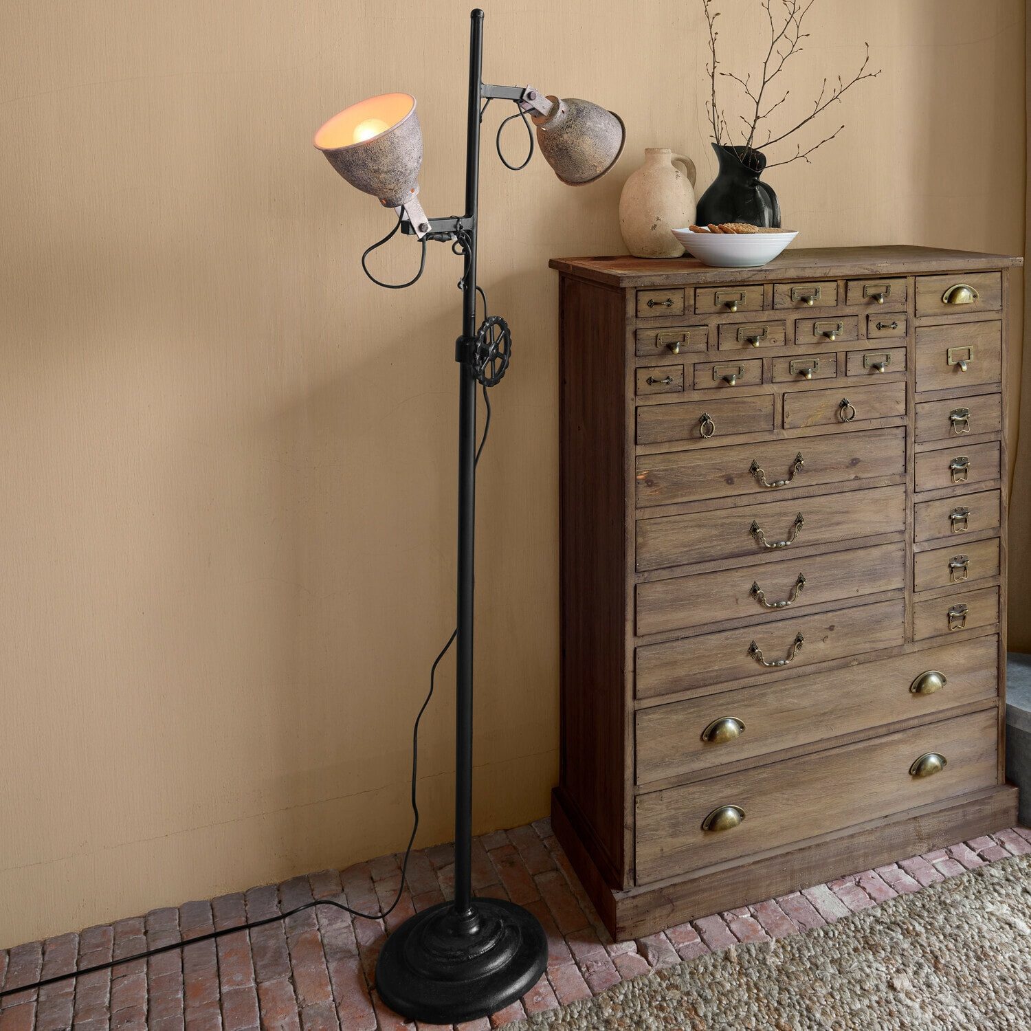 Mirabeau Stehlampe Stehlampe Fenric schwarz/braun
