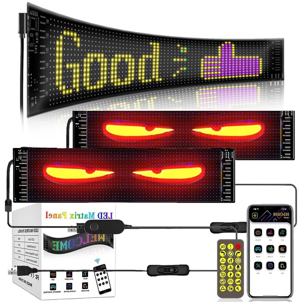 PRIISF Frontscheibenabdeckung Devil's Eye LED-Bildschirm Auto günstig online kaufen