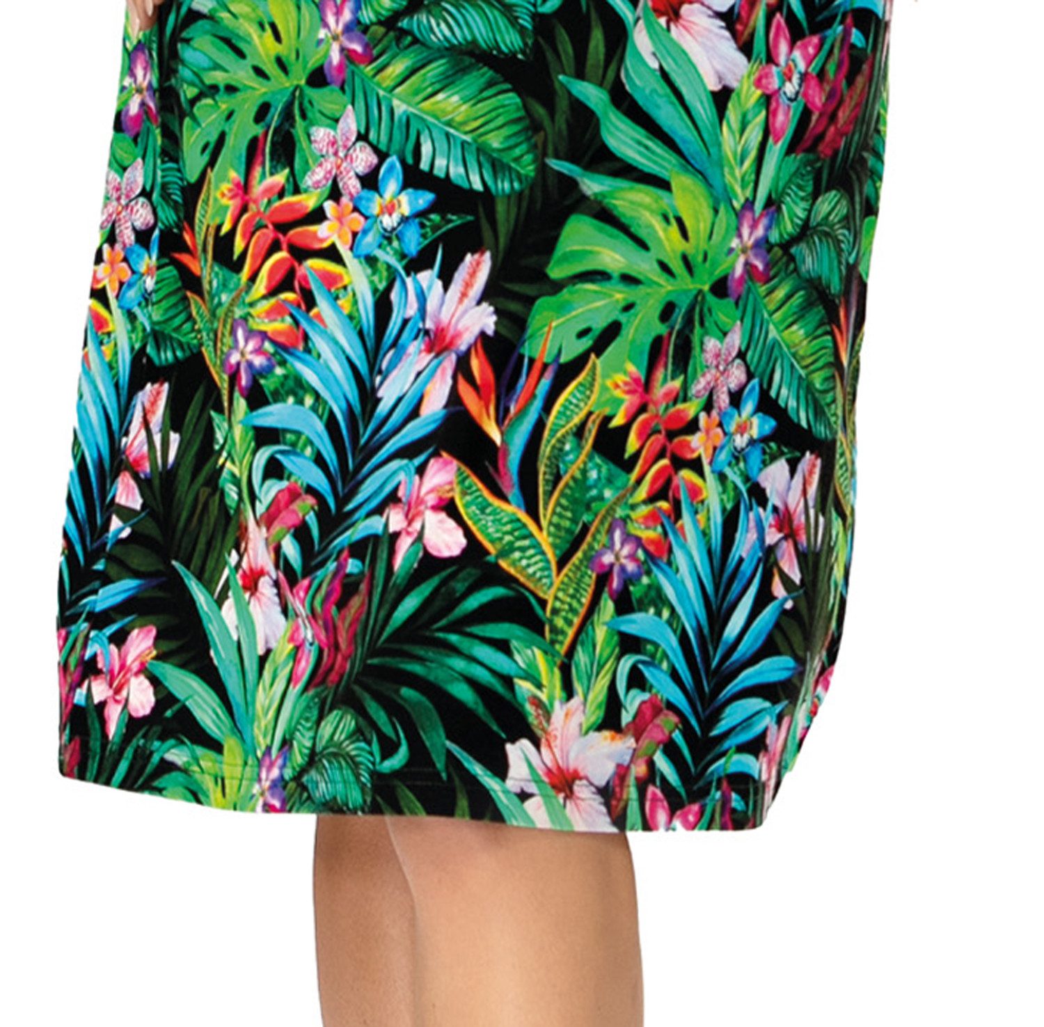 Ascafa Strandkleid Beach (Packung, 1-tlg., 1-teilig) Damen 105cm Sommerkleid tropischer Blumenprint Strandmode