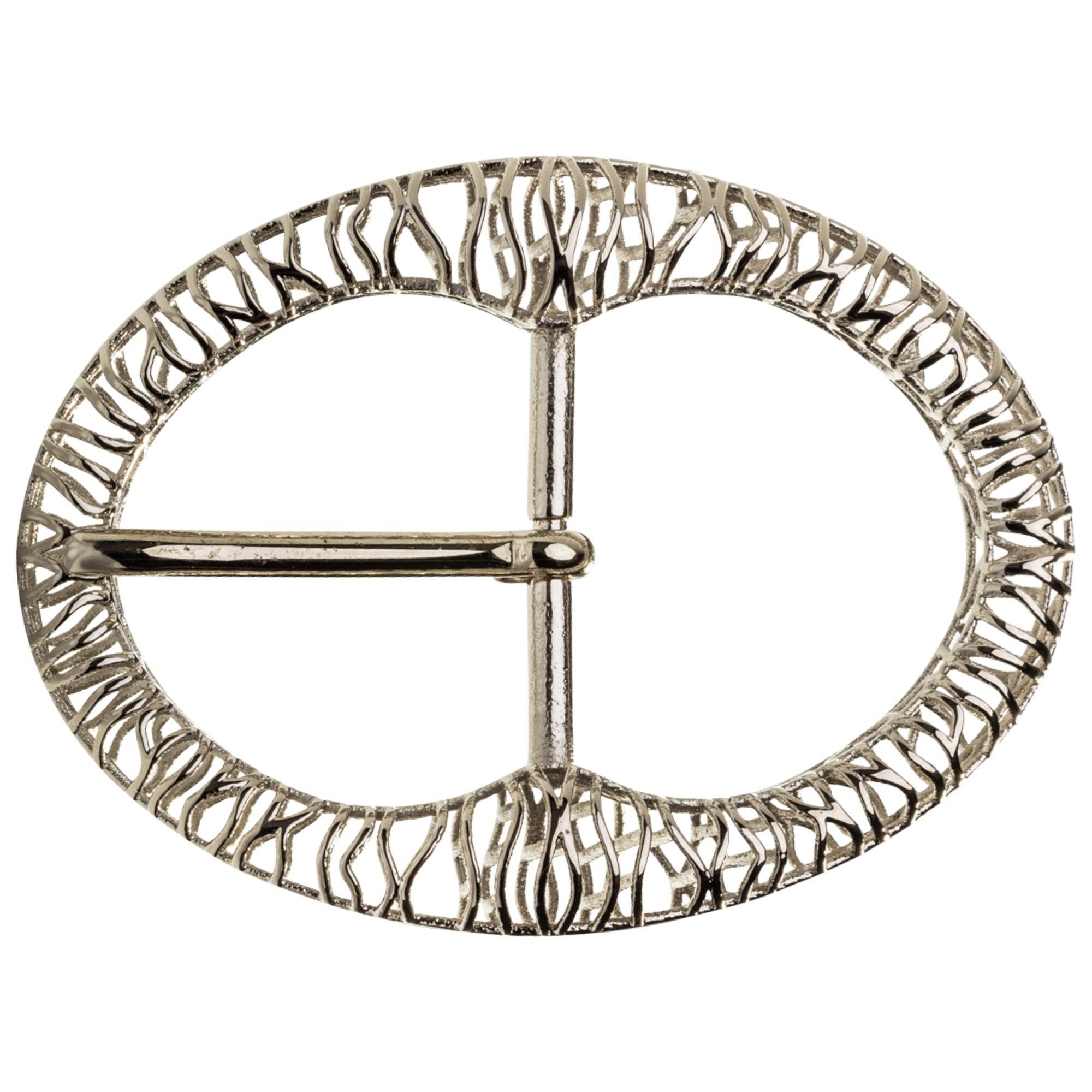 Gürtelschnalle 35mm Messing Silber - Buckle Filigrane - 335307500020