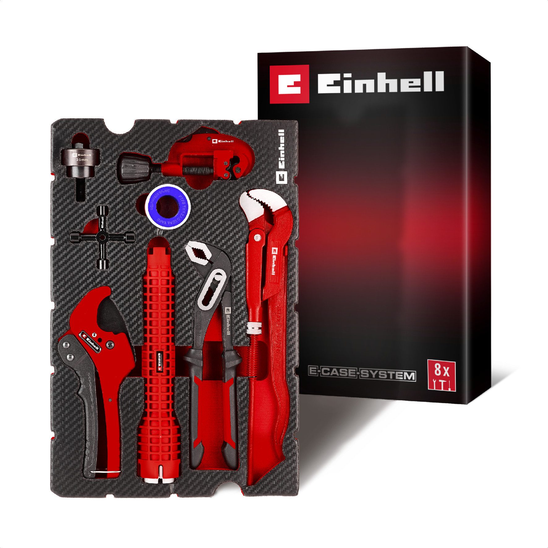 Einhell Werkzeugkoffer E-Case Pad (Set), 8-tlg. Sanitärinstallation, für E-Case S-F