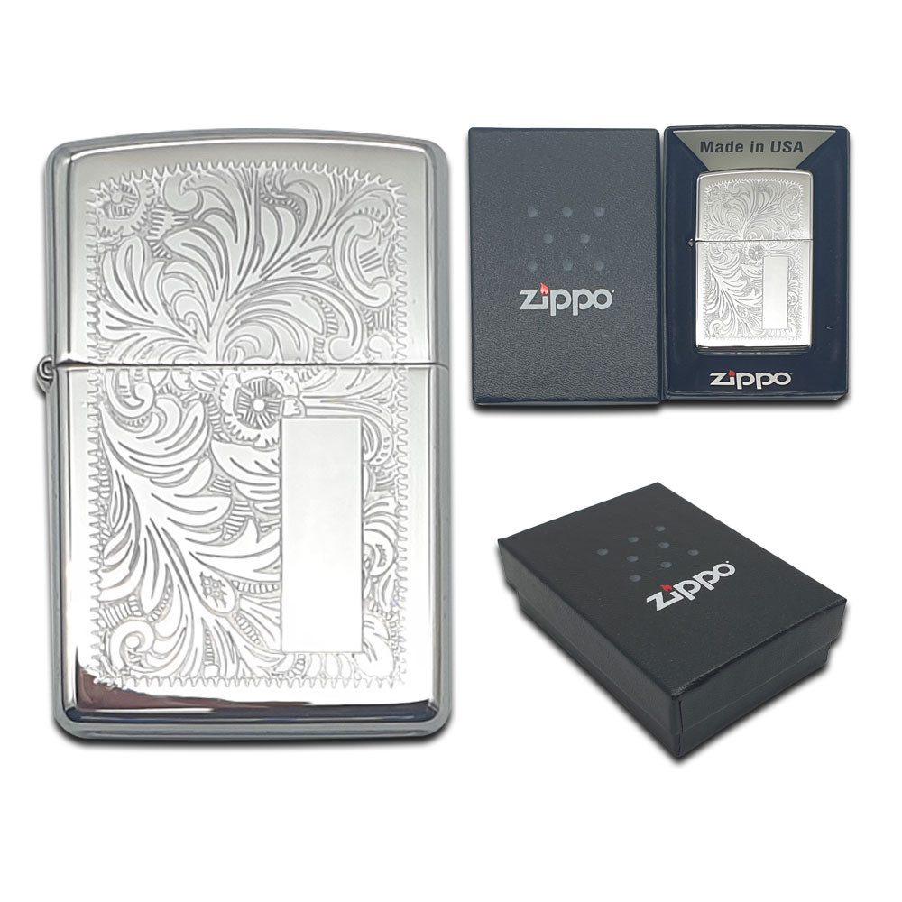 Feuerzeug Zippo Feuerzeug Venetian Design Gold Silber Benzinfeuerzeug