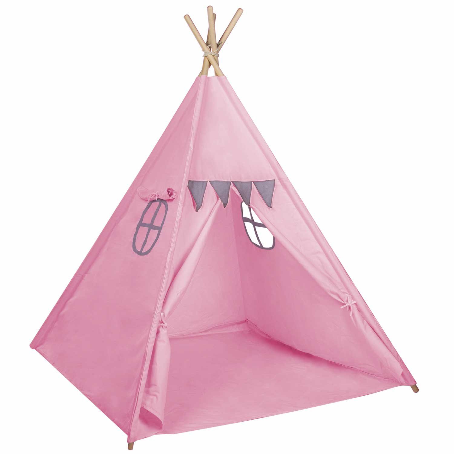 all Kids United Tipi-Zelt Kinder-Spielzelt Tipi Kinderzelt, Kinder-Zelt aus Baumwolle & Holz