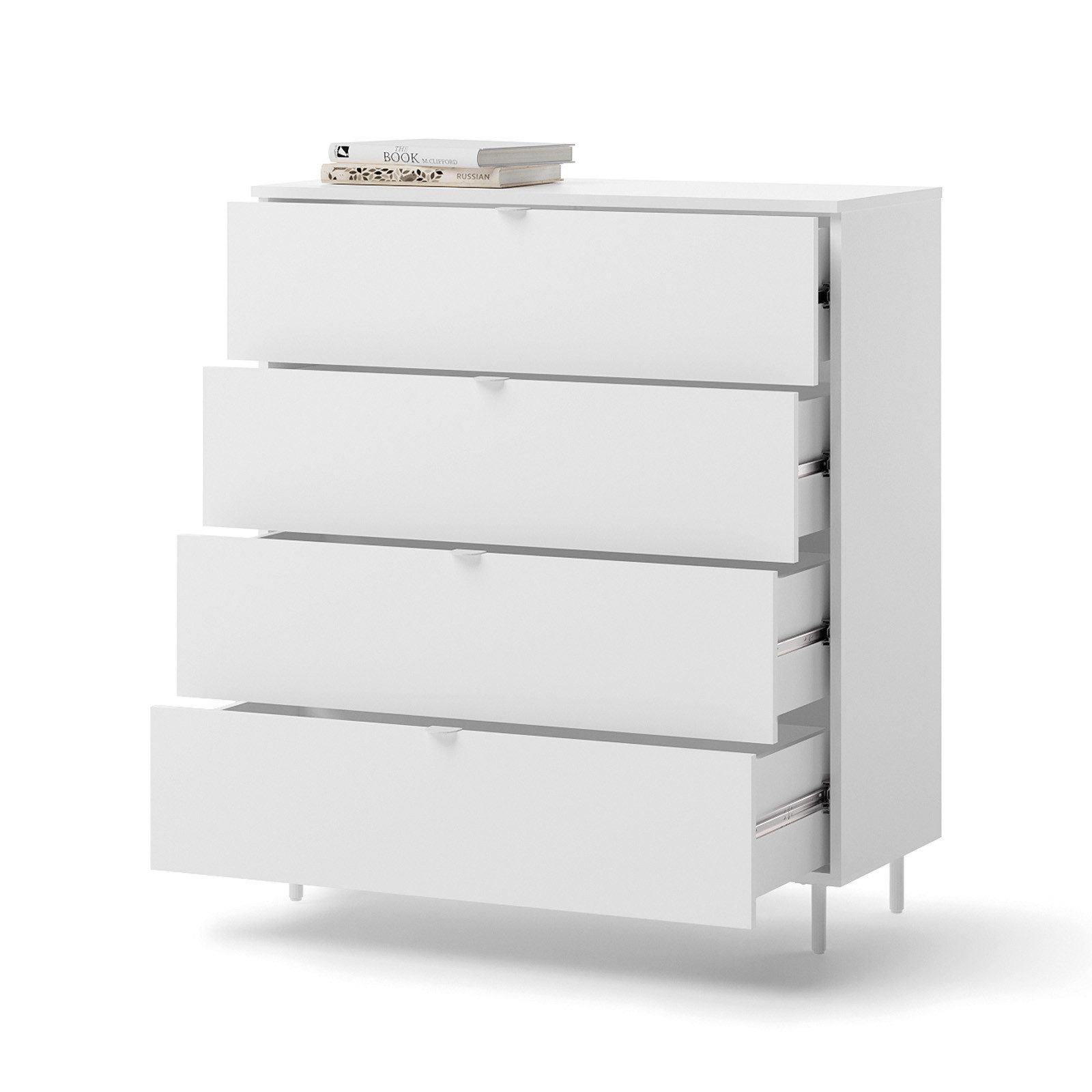 HAUSELEMENT Kommode MILA MA-04, Sideboard 4 Schubladen 90 cm Anrichte Modern