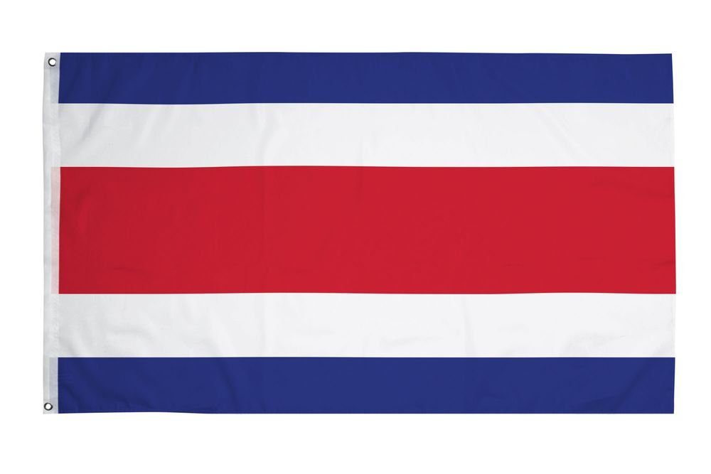 Kostarika 90 x Flagge (Hissflagge FLAGS cm 150 Messing Flagge für PHENO 2 Fahnenmast), Inkl. Ösen Costa Fahne Rica Nationalflagge
