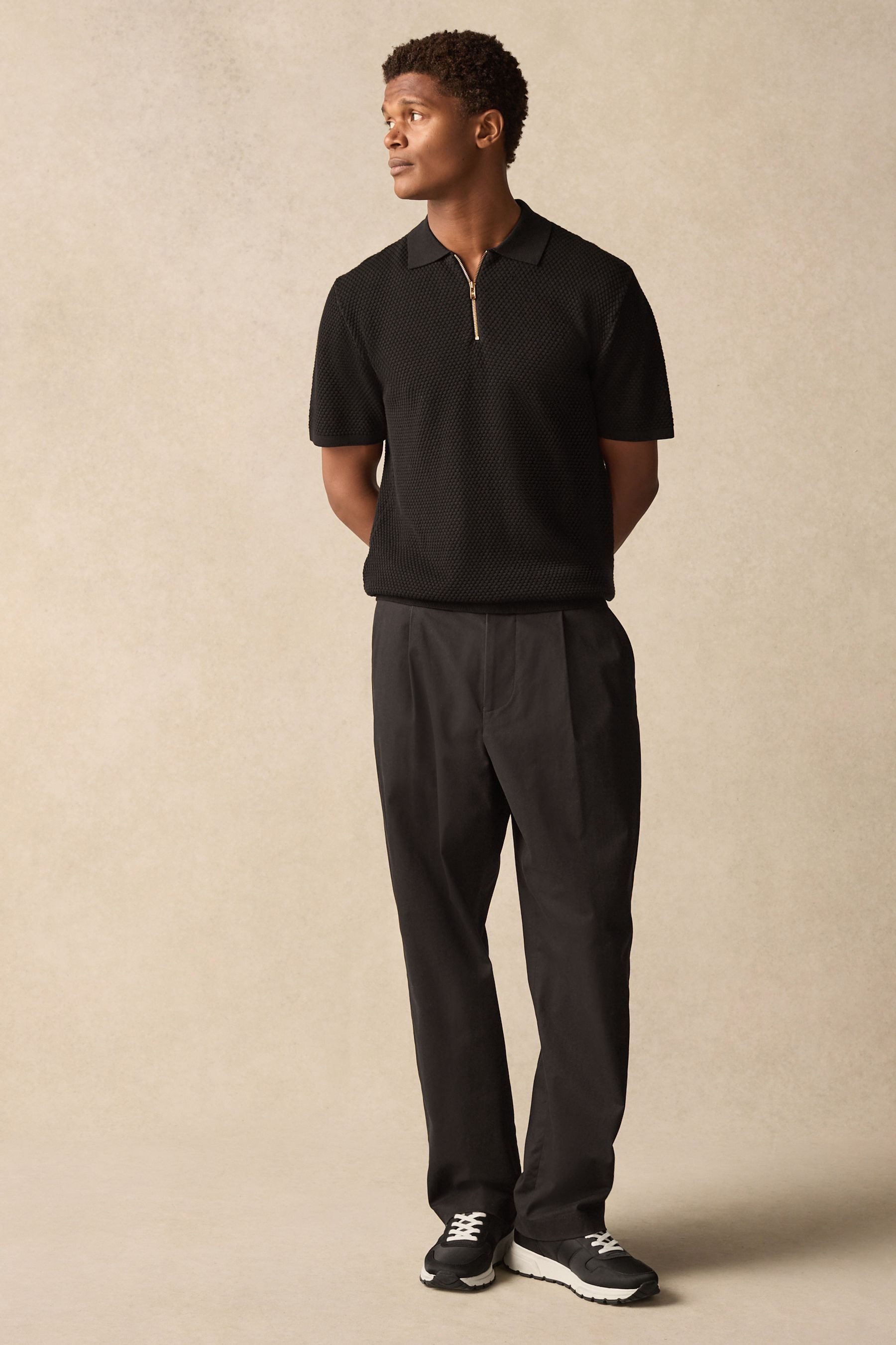 Next Poloshirt Regular Fit Strick-Poloshirt mit Reißverschluss (1-tlg)