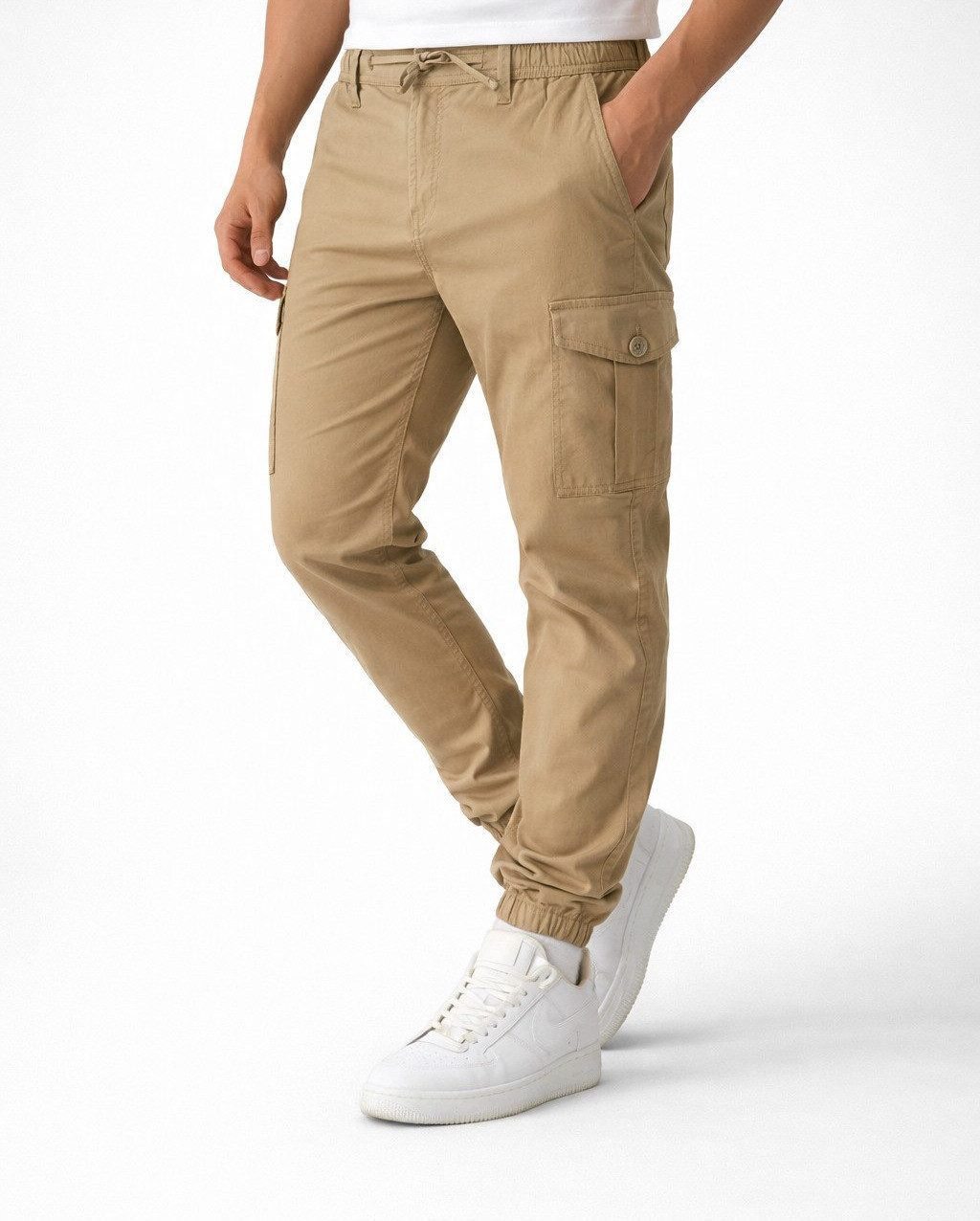 Smith & Solo Cargohose Herren, Hose Lang Chino mit Kordelzug