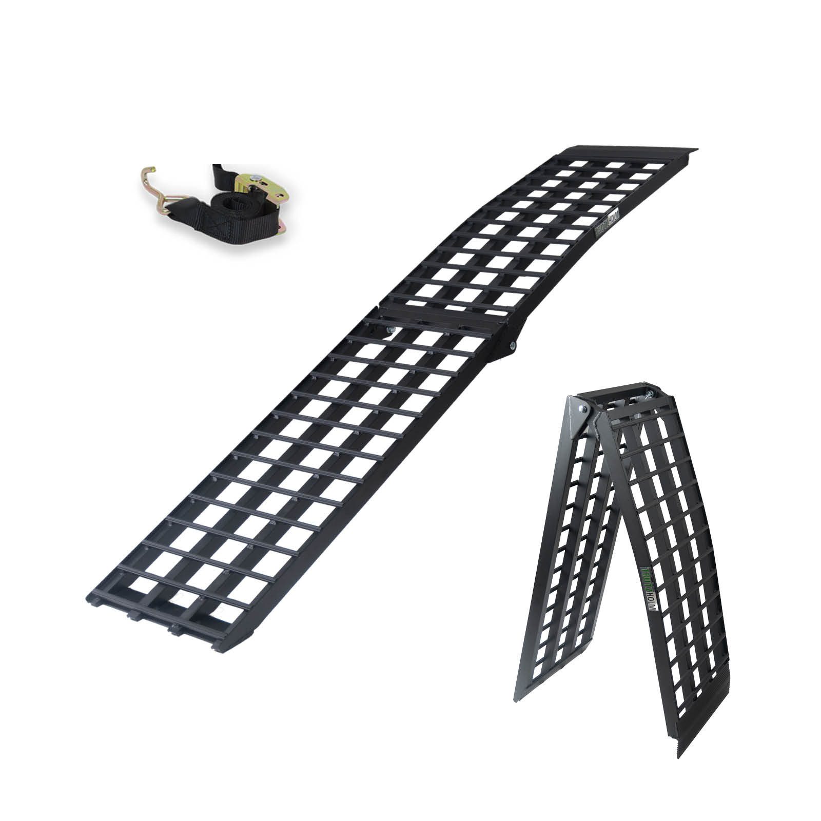 TRUTZHOLM Auffahrrampe klappbar 230 cm Tragkraft 680 kg Alu Verladerampe Motorradrampe (1-St., Inkl. Spanngurt), stabile Konstruktion, hochwertige Verarbeitung, kompakte Bauweise