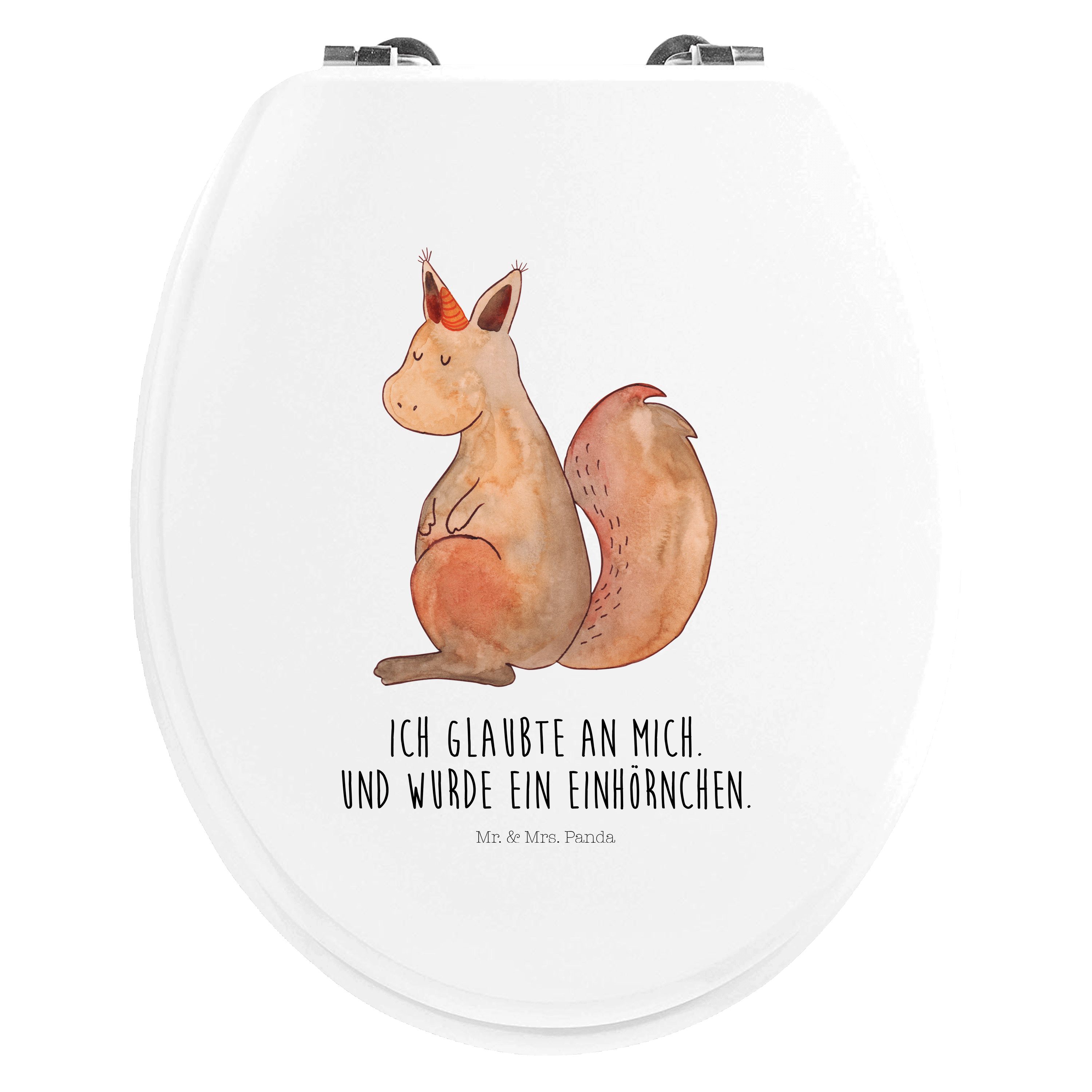 WC-Sitz Einhorn Glauben - Weiß - Geschenk, Toilette, Klobrille, Eichhörnchen