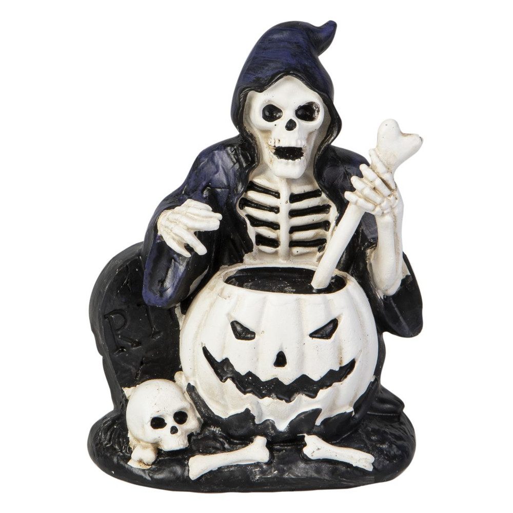 MICA Dekofigur Skelett mit Kürbiskopf - ca. 9,2 x 6 x 12 cm günstig online kaufen