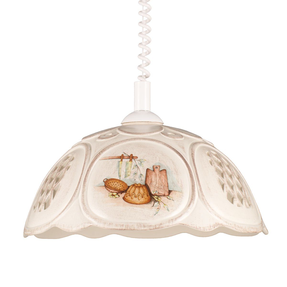 Helios Leuchten Pendelleuchte Küchenlampe Keramik beige, Keramiklampe, Deck günstig online kaufen