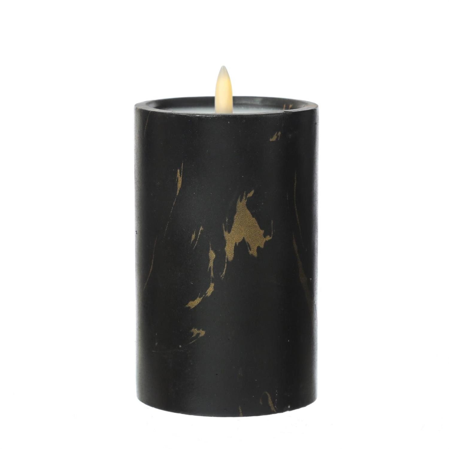 MARELIDA LED-Kerze LED Kerze in Marmoroptik Zement Wachs flackernd Timer H: günstig online kaufen