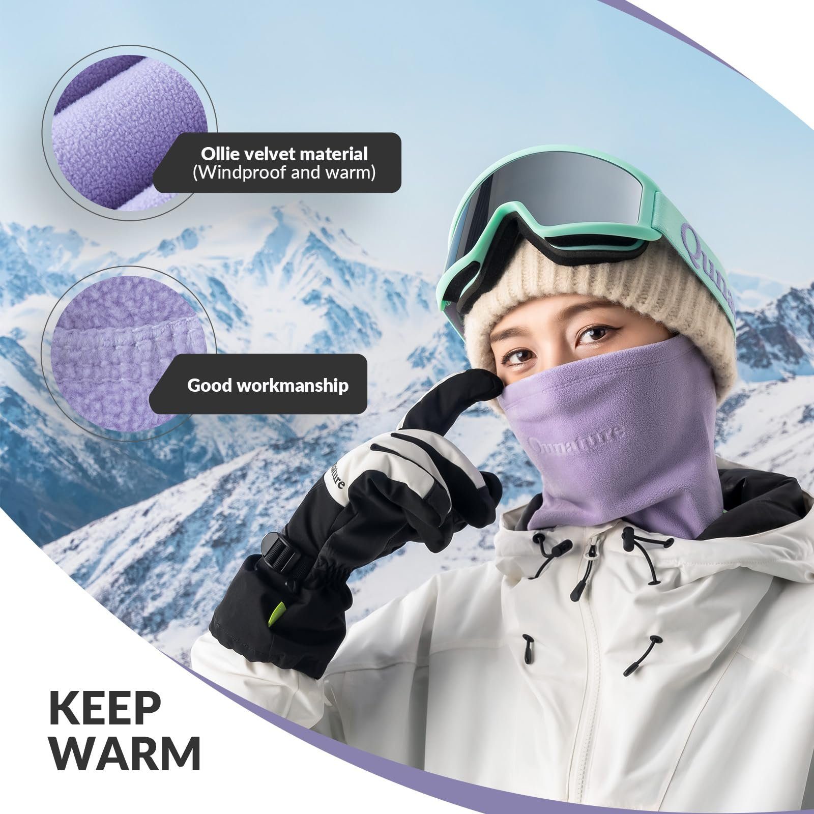 Qunature Sturmhaube Winter Halsschlauch Halswärmer Ski günstig online kaufen